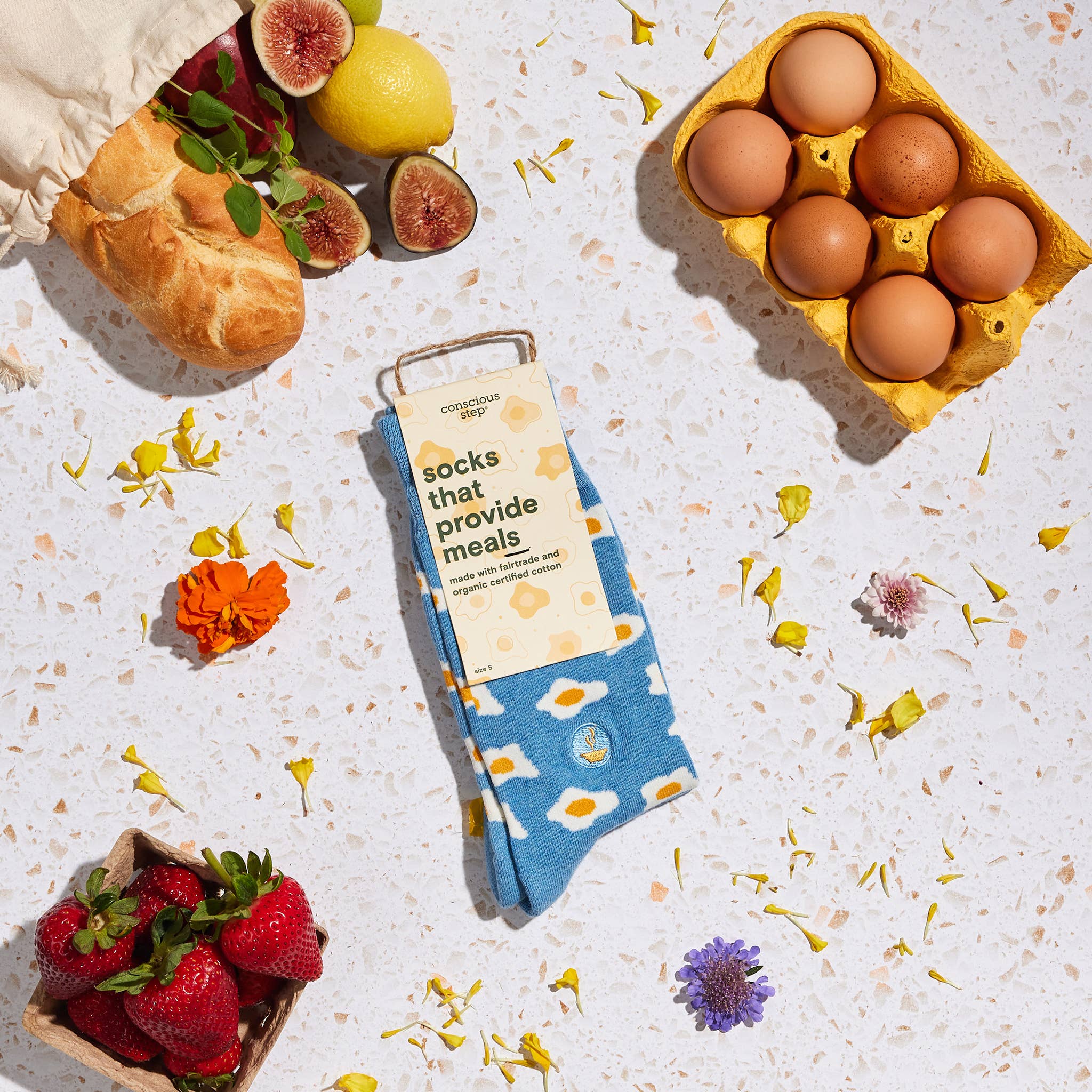 Socks that Provide Meals (Blue Eggs): Medium - Image 3