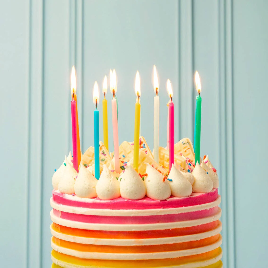 Rainbow Birthday Candles - 16 Pack | Cake Candle | - Image 2