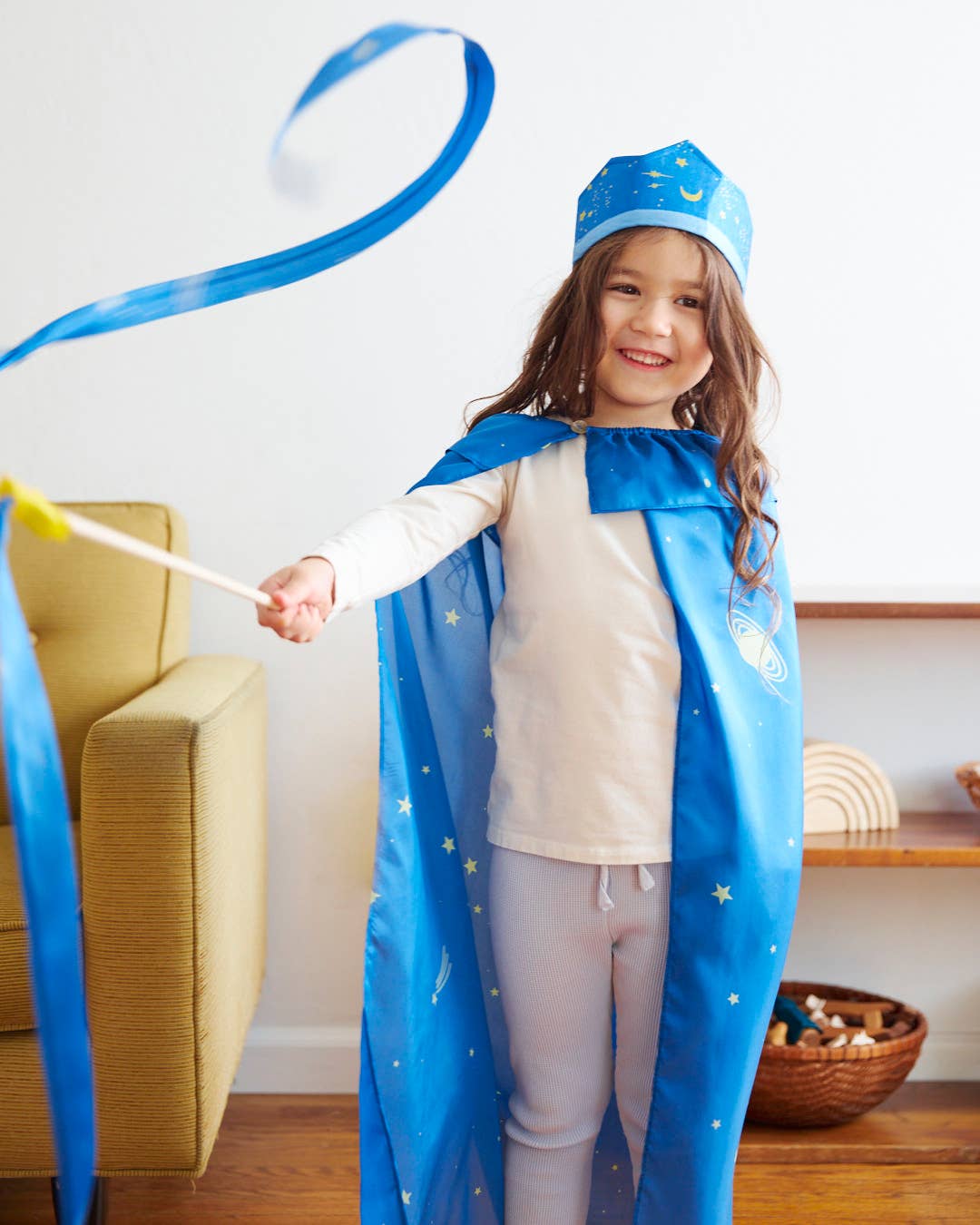 Star Silk & Wood Streamer - Wand for Pretend Play - Image 2
