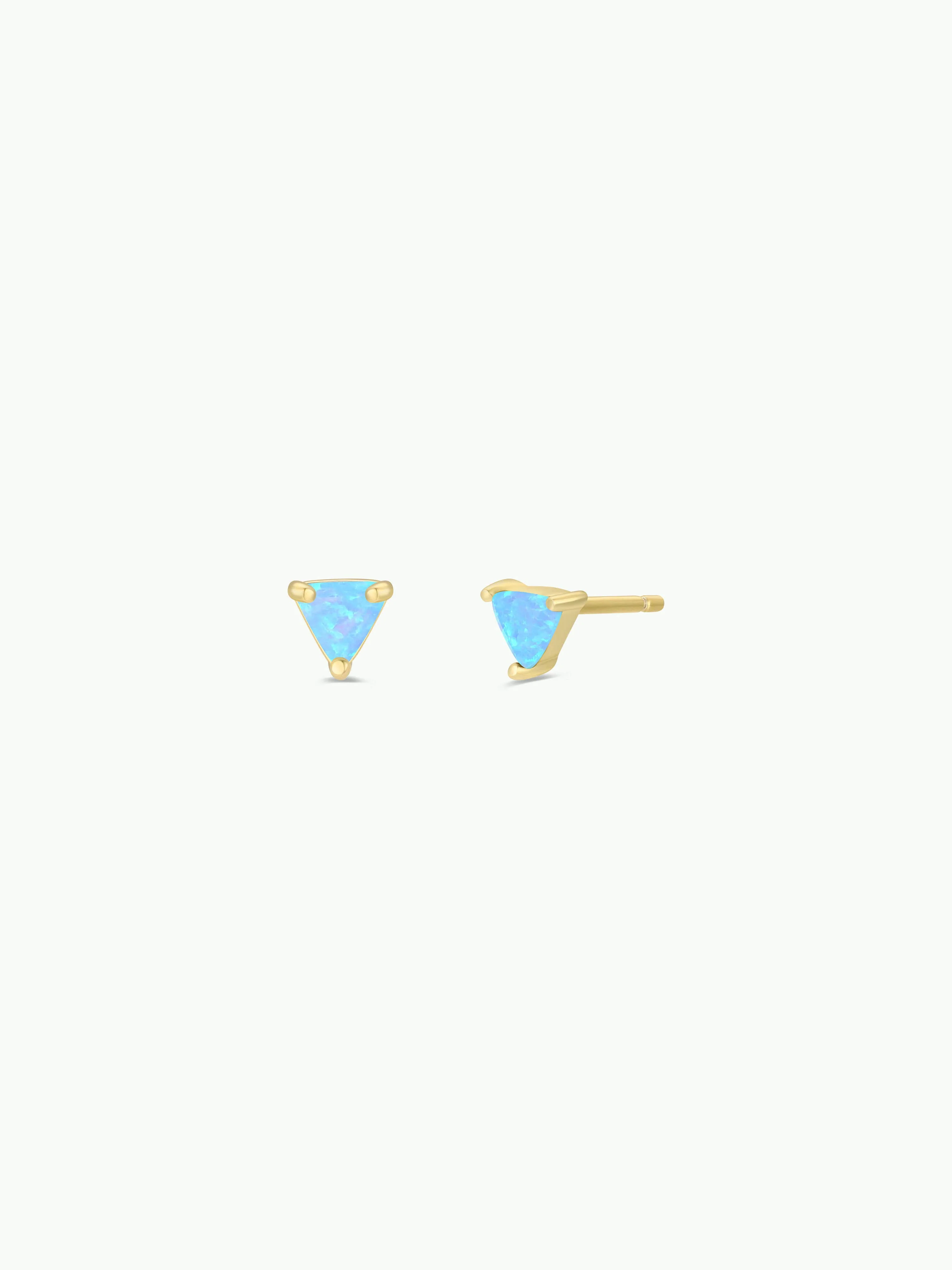 Mini Energy Gem - Fire Opal - Gold Earrings - Image 1