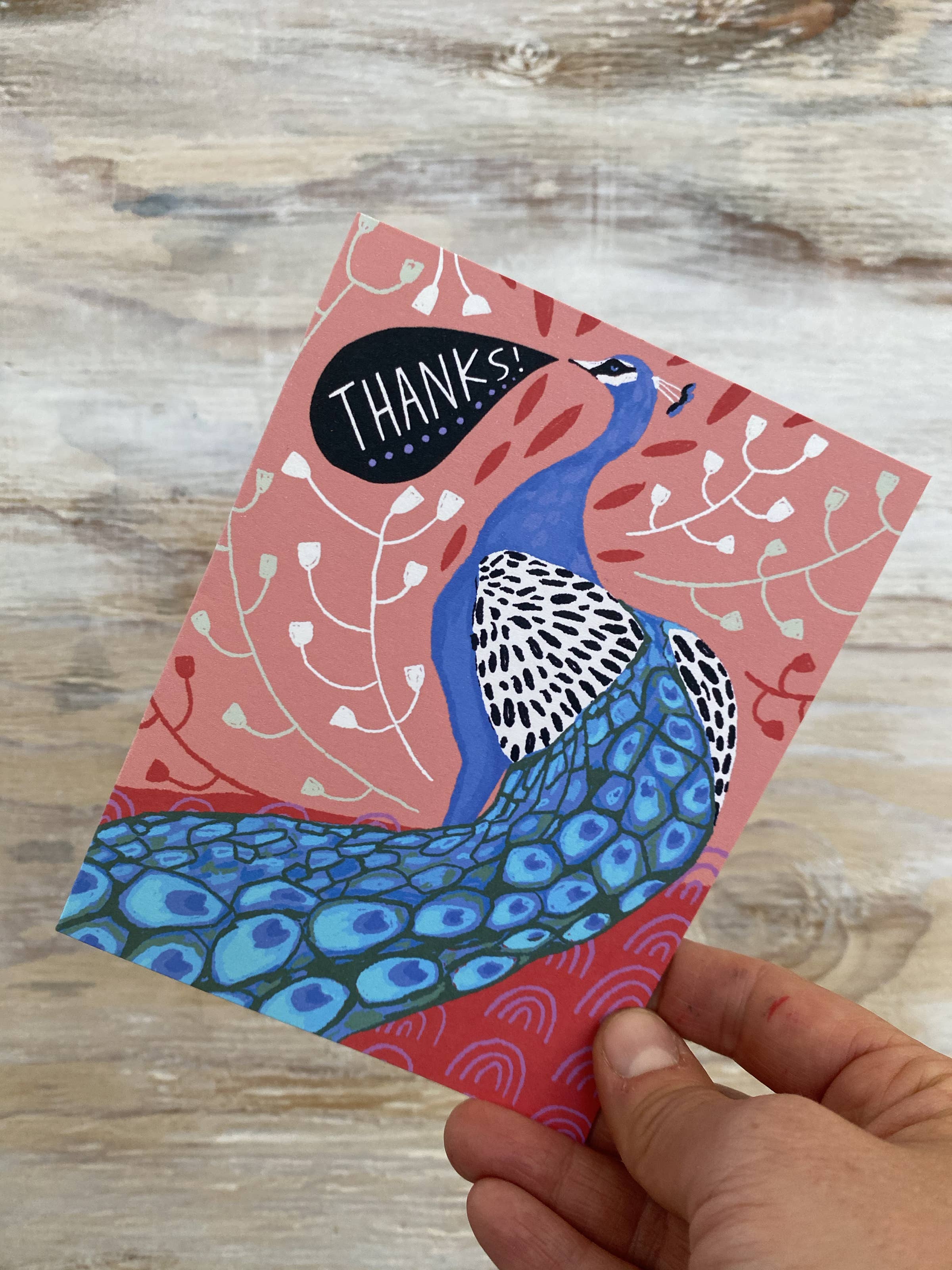 Peacock Thanks Card - Image 2