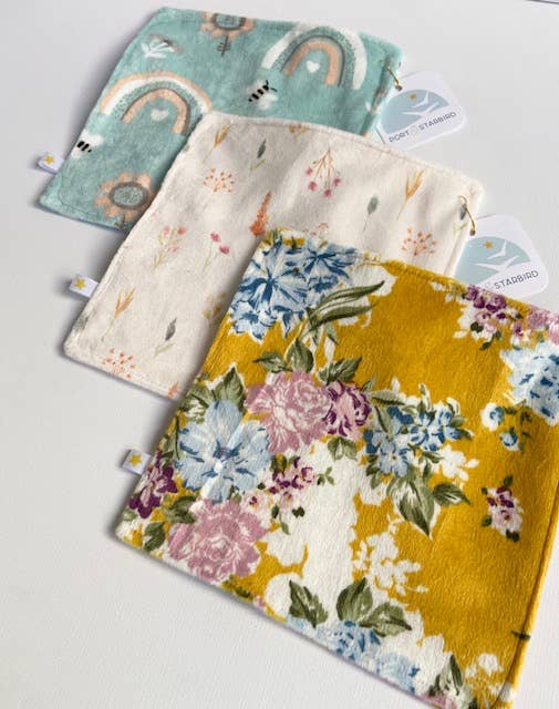 Yellow Floral Minky Crinkle Sensory Toy - Image 3
