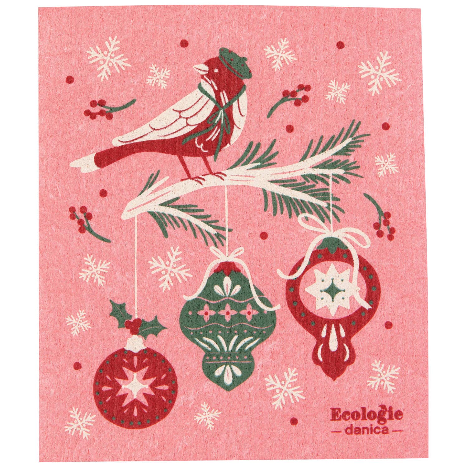 Season's Tweetings Christmas Swedish Dishcloth - Image 1