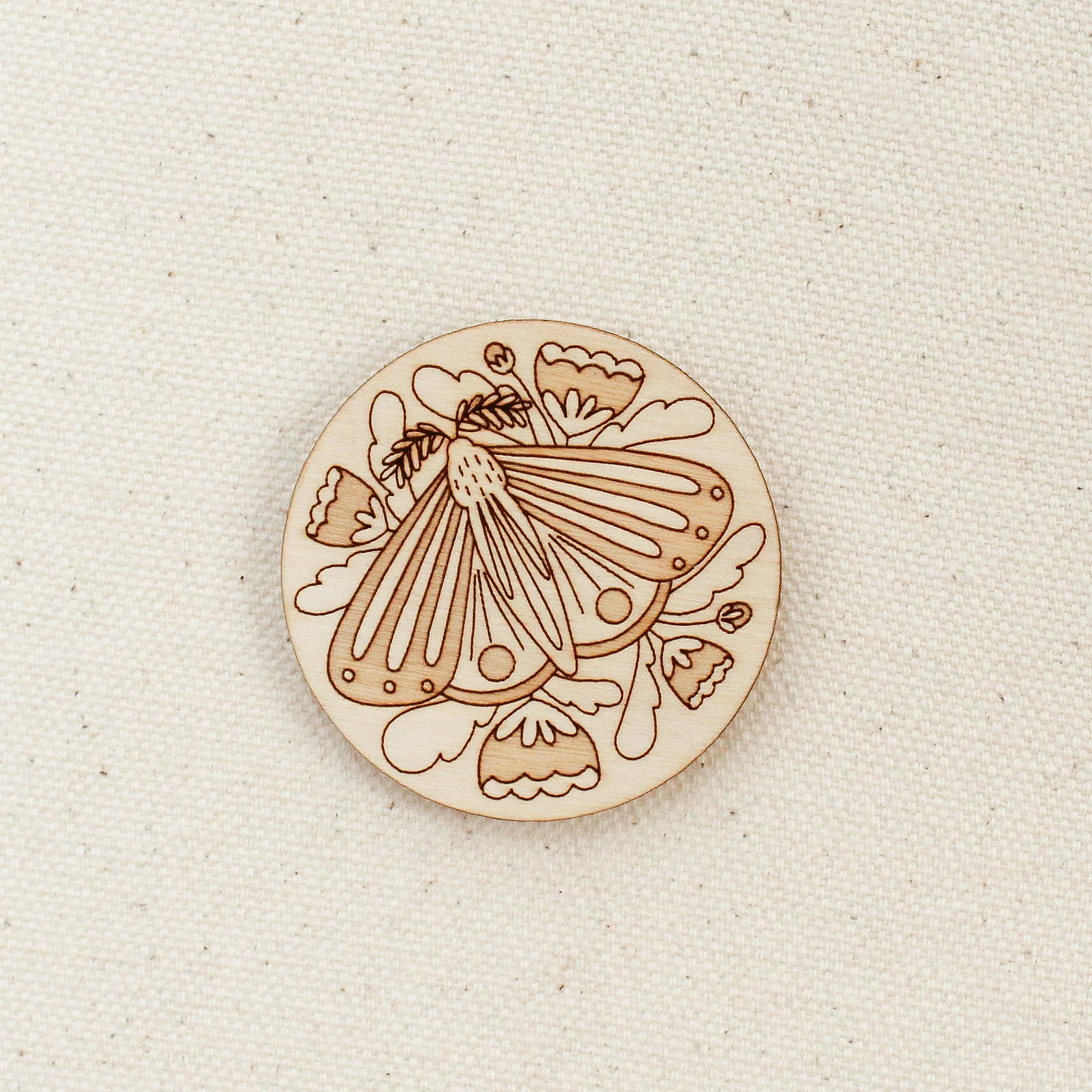 Wood Moth Needle Minder, Nature Themed Sewer's Gift - Image 3