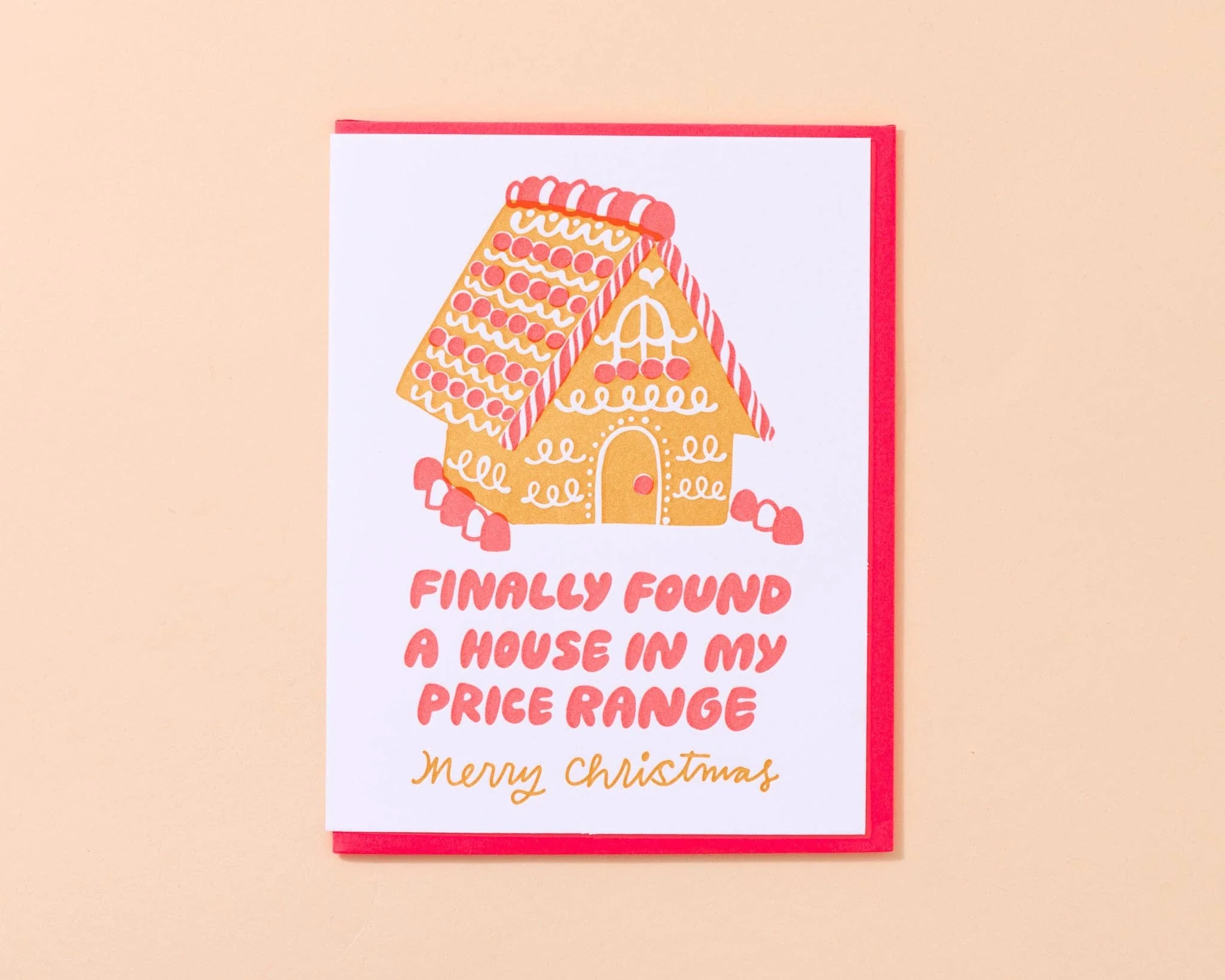 Affordable Ginger Bread House Letterpress Card - Holiday Christmas Millennial - Image 1