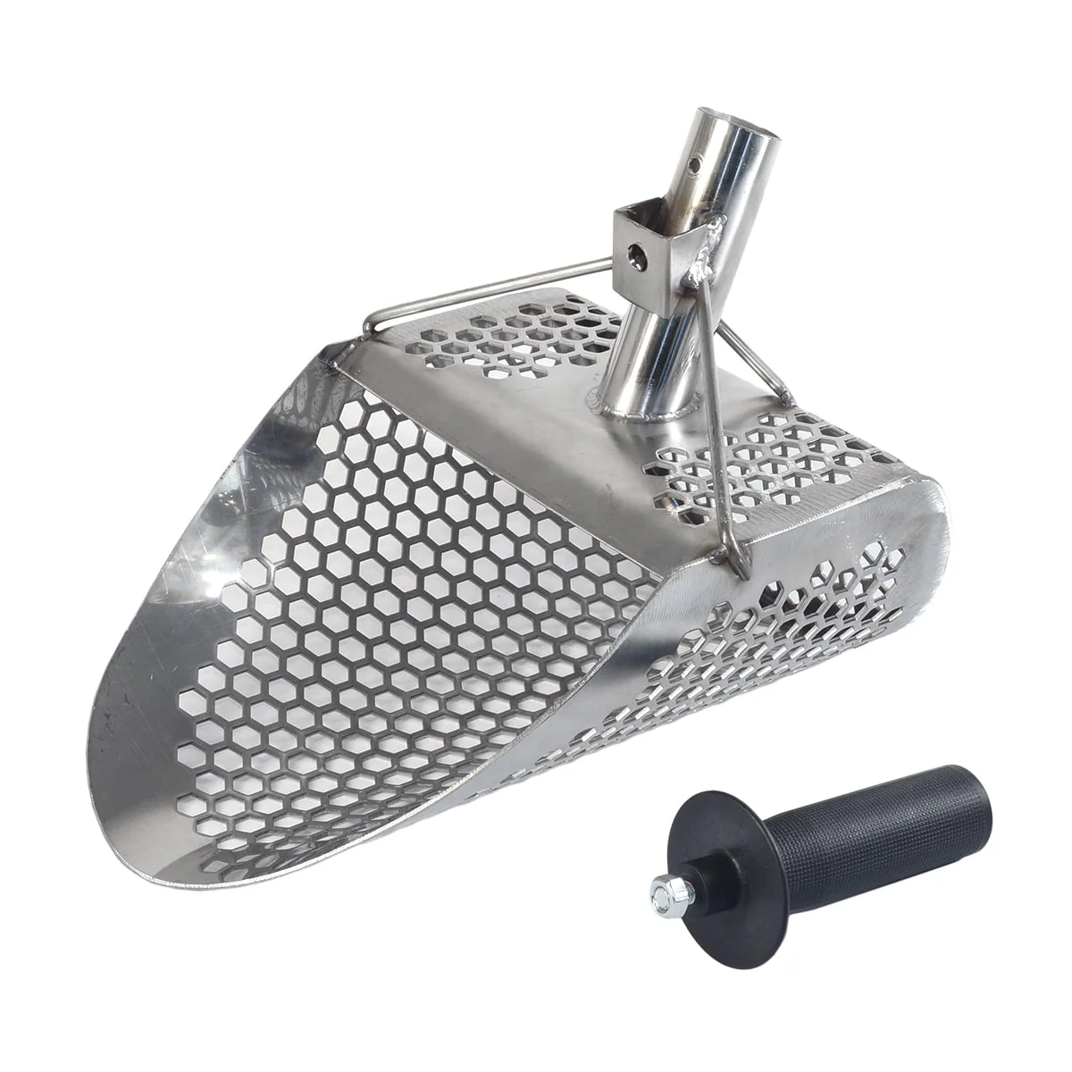Dune Scoops Hydra 11" x 8" Stainless Metal Detector Sand Scoop with 2 mount options - Image 2