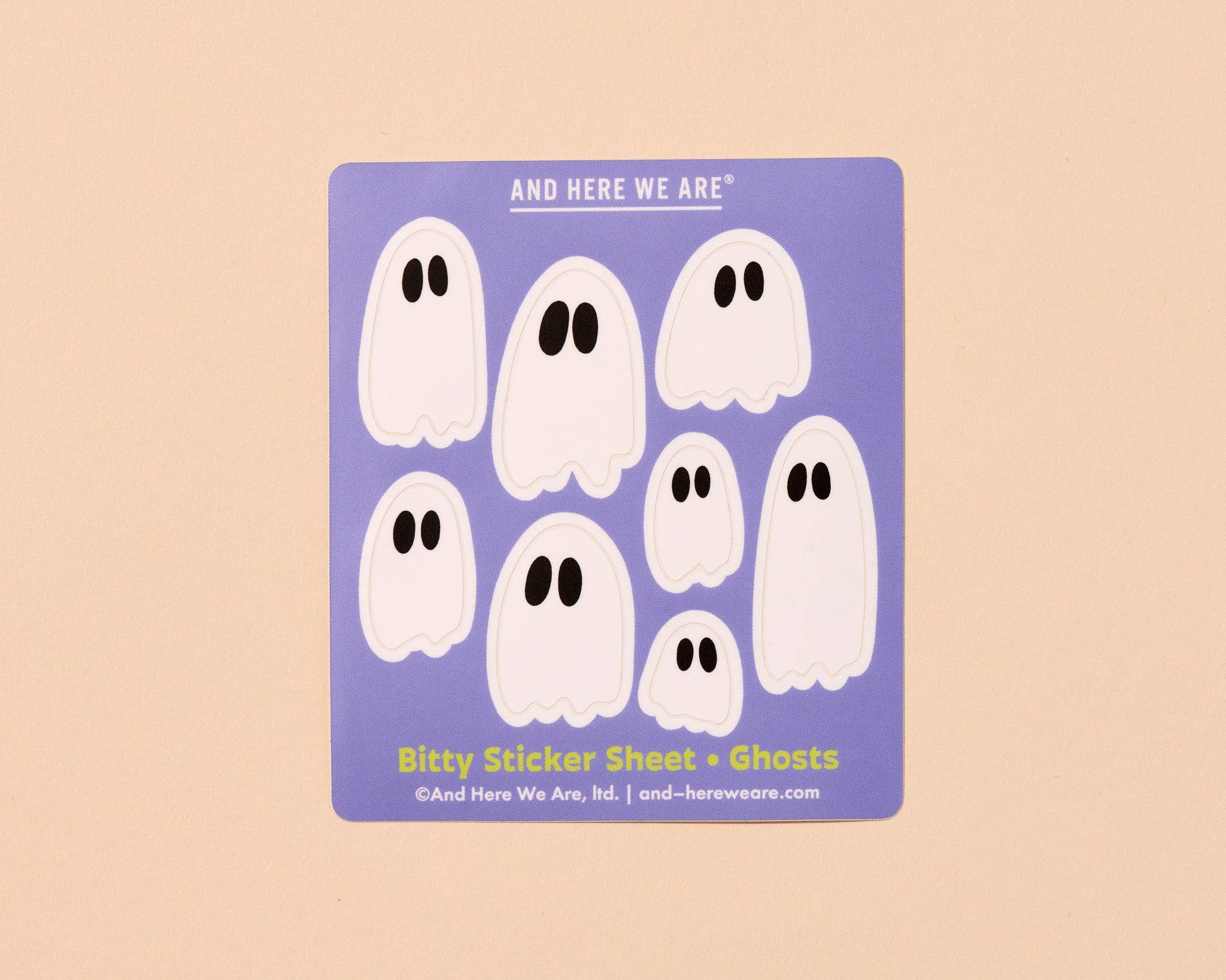 Bitty Vinyl Sticker Sheet—Ghosts Ghouls (8 little stickers)