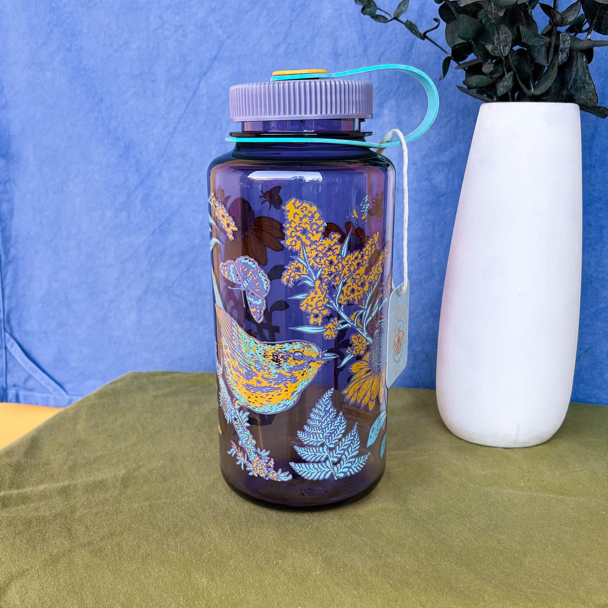 Prairie Warbler, 32oz Wide Mouth Nalgene Water Bottle - Image 3