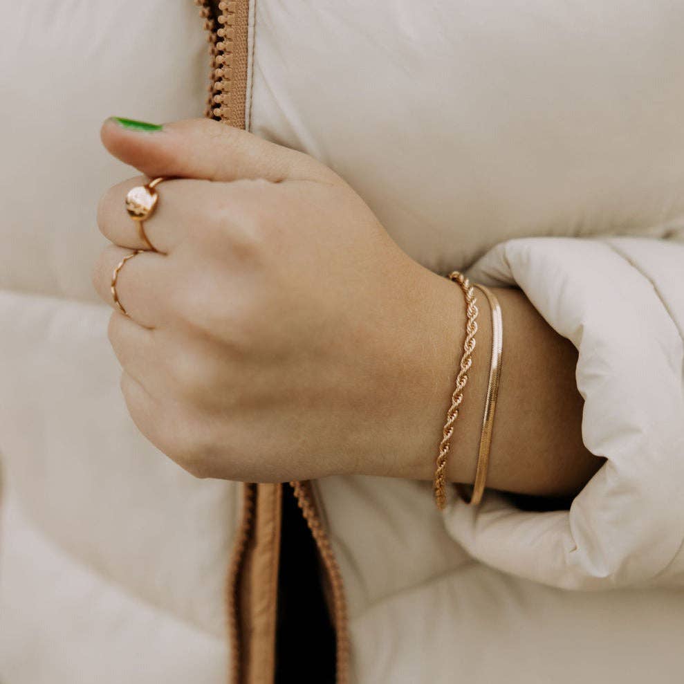 Jade Gold Filled Herringbone Bracelet - Image 3