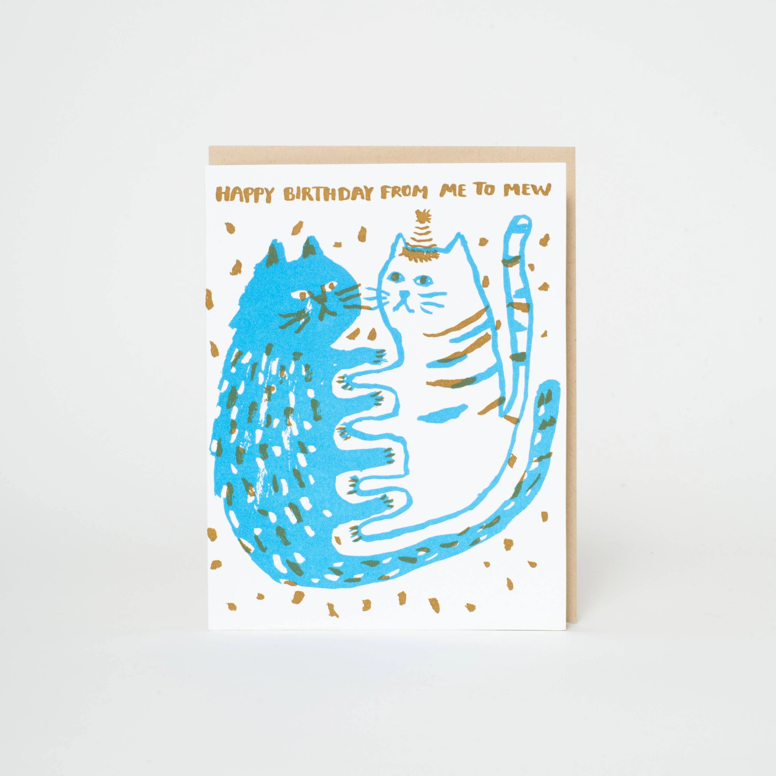 Birthday Me to Mew Cats Letterpress Greeting Card by Egg Press - Image 2