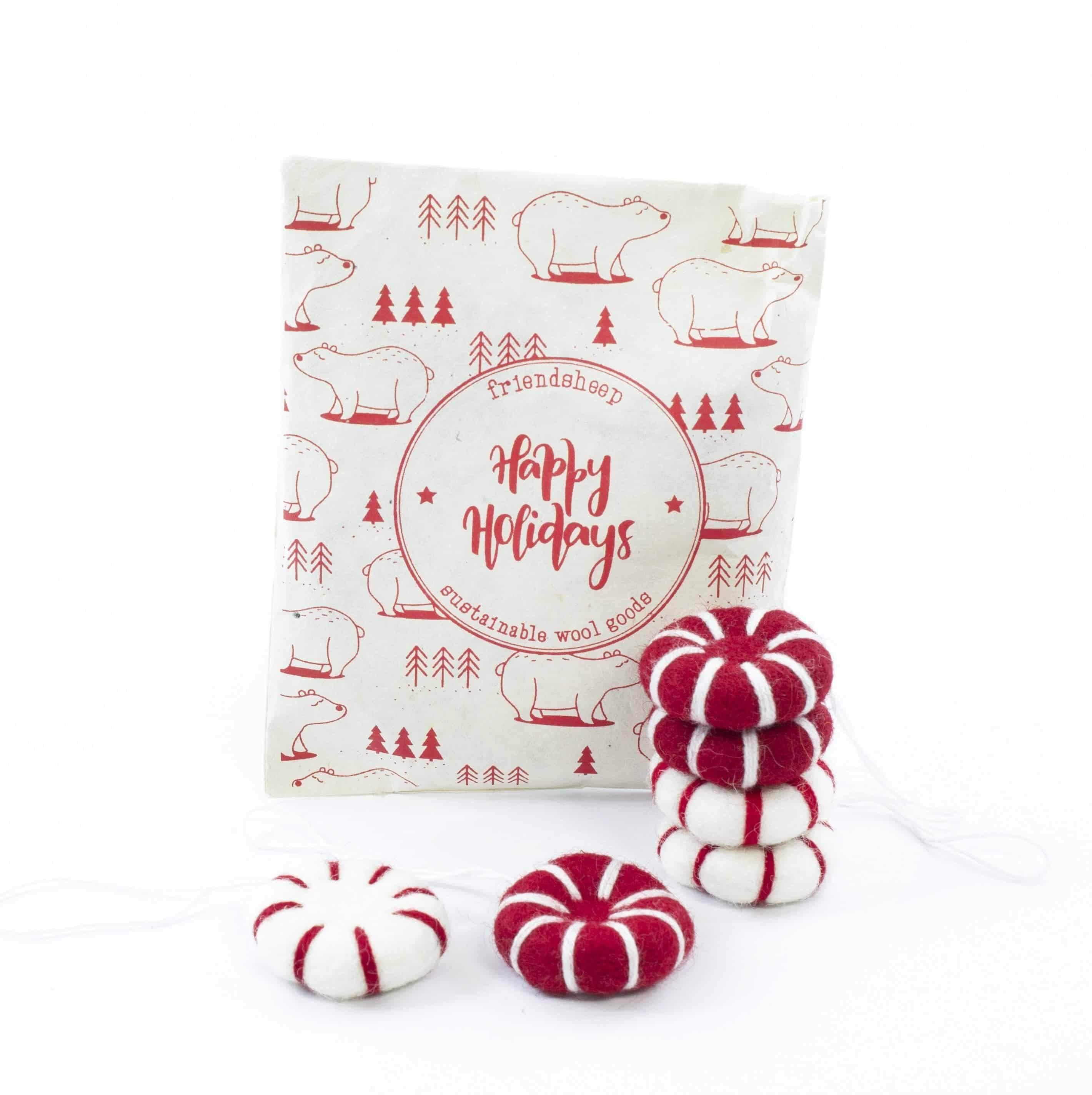 Peppermint Eco Fresheners/Ornaments - Reds: Set of 6 - Image 1