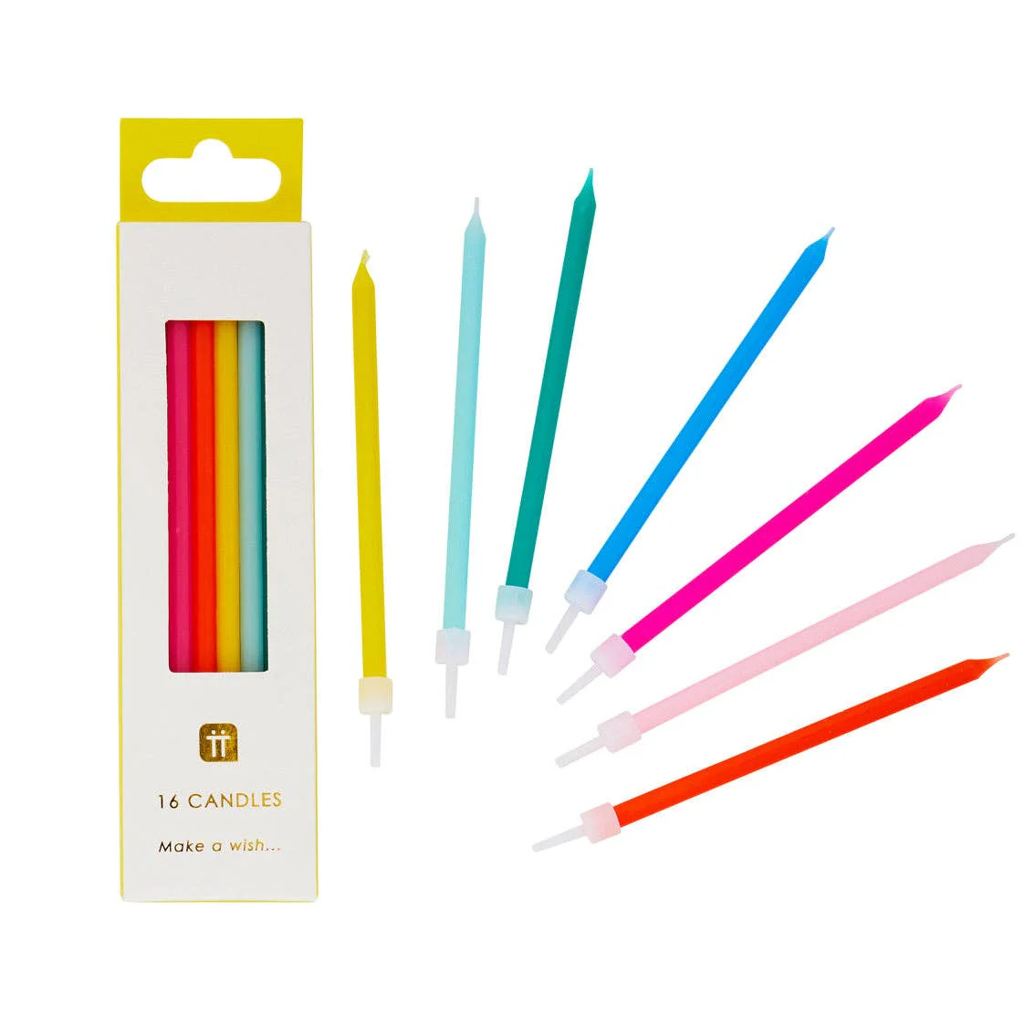 Rainbow Birthday Candles – 16 Pack | Cake Candle |
