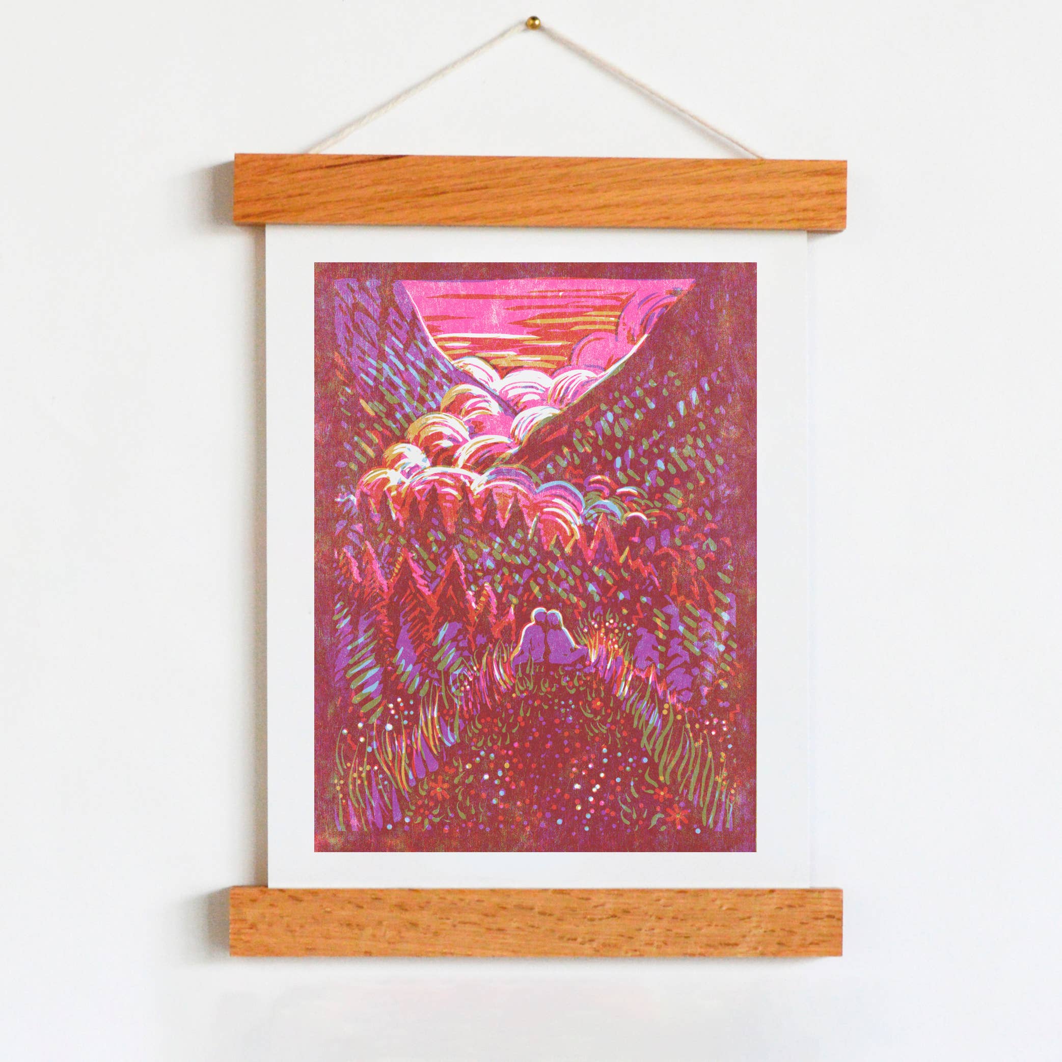 Mountain Sunset Letterpress Art Print - Image 2