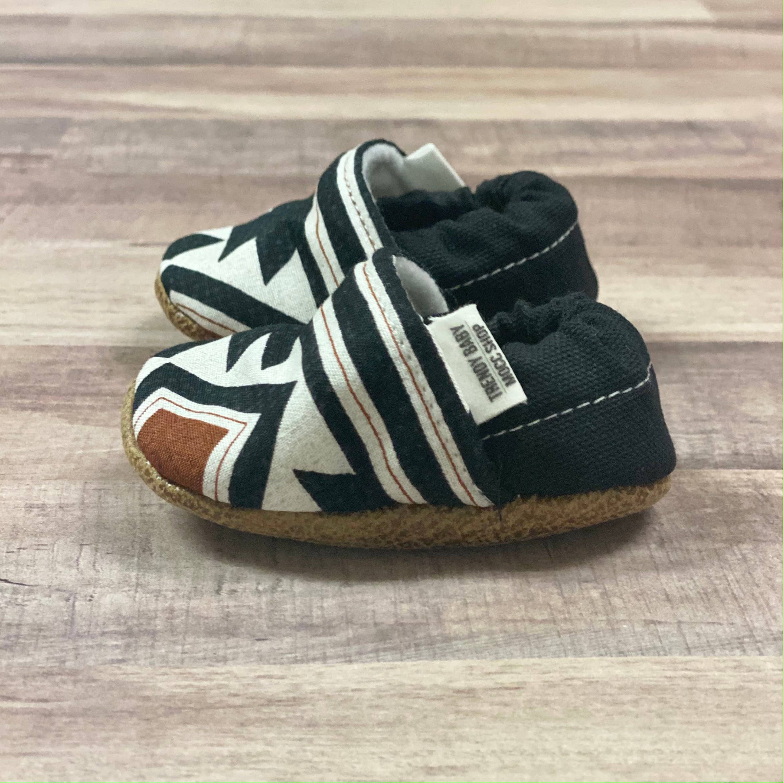 Orange & Black Tribal Moccasins - Image 2