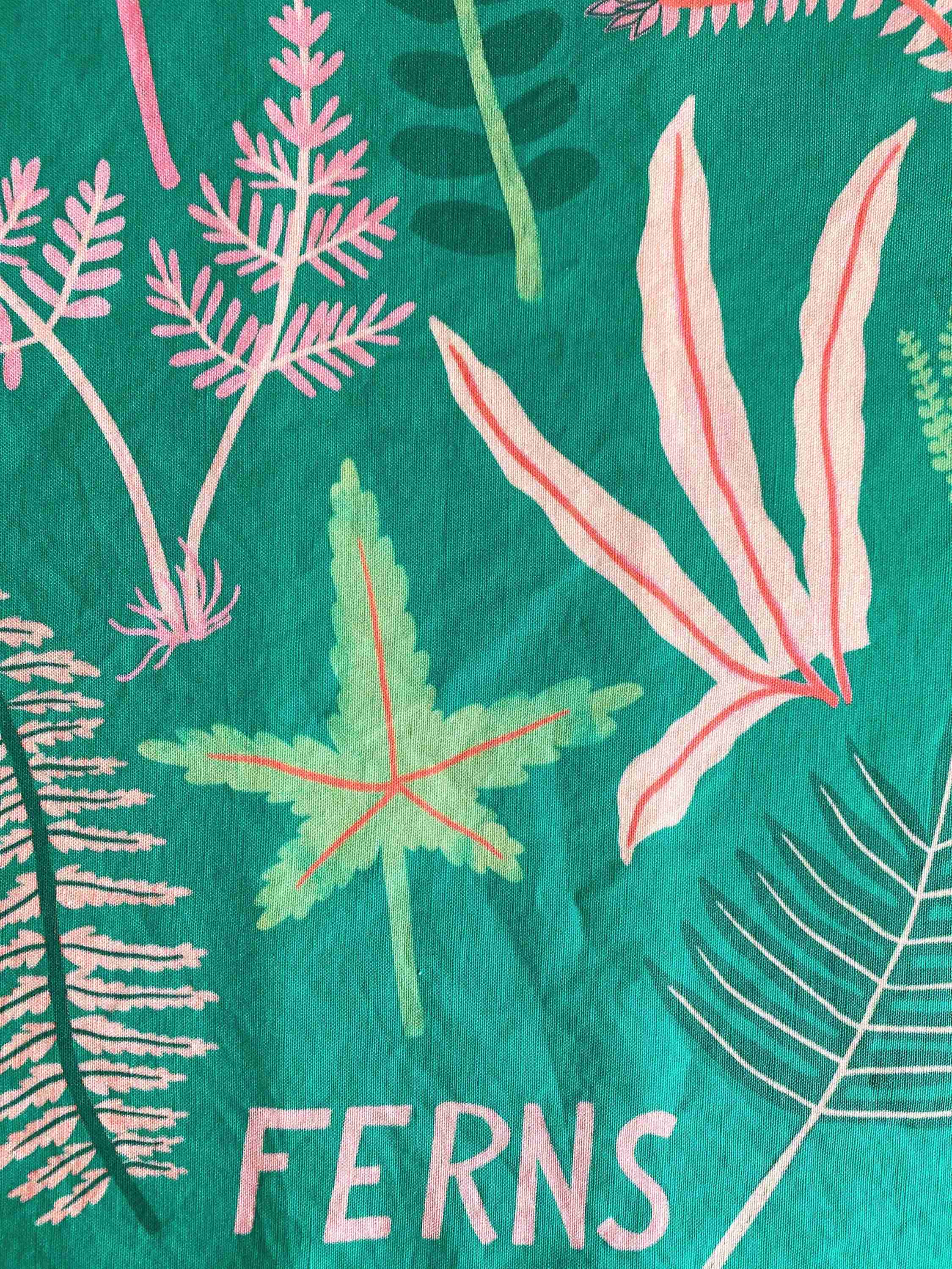 Pink & Green Ferns Tea Towel - Image 2
