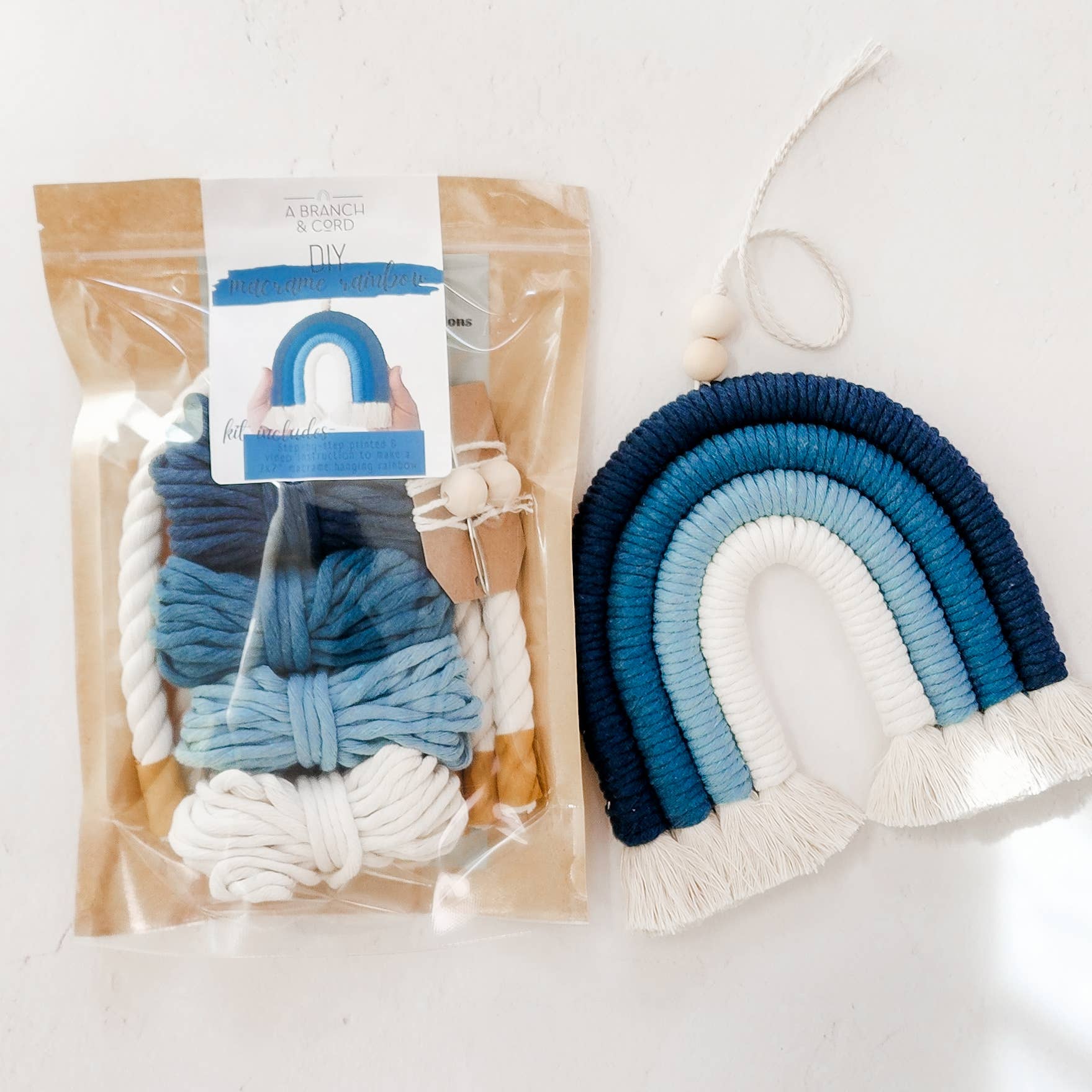 DIY Macrame Rainbow Kit: The Blues