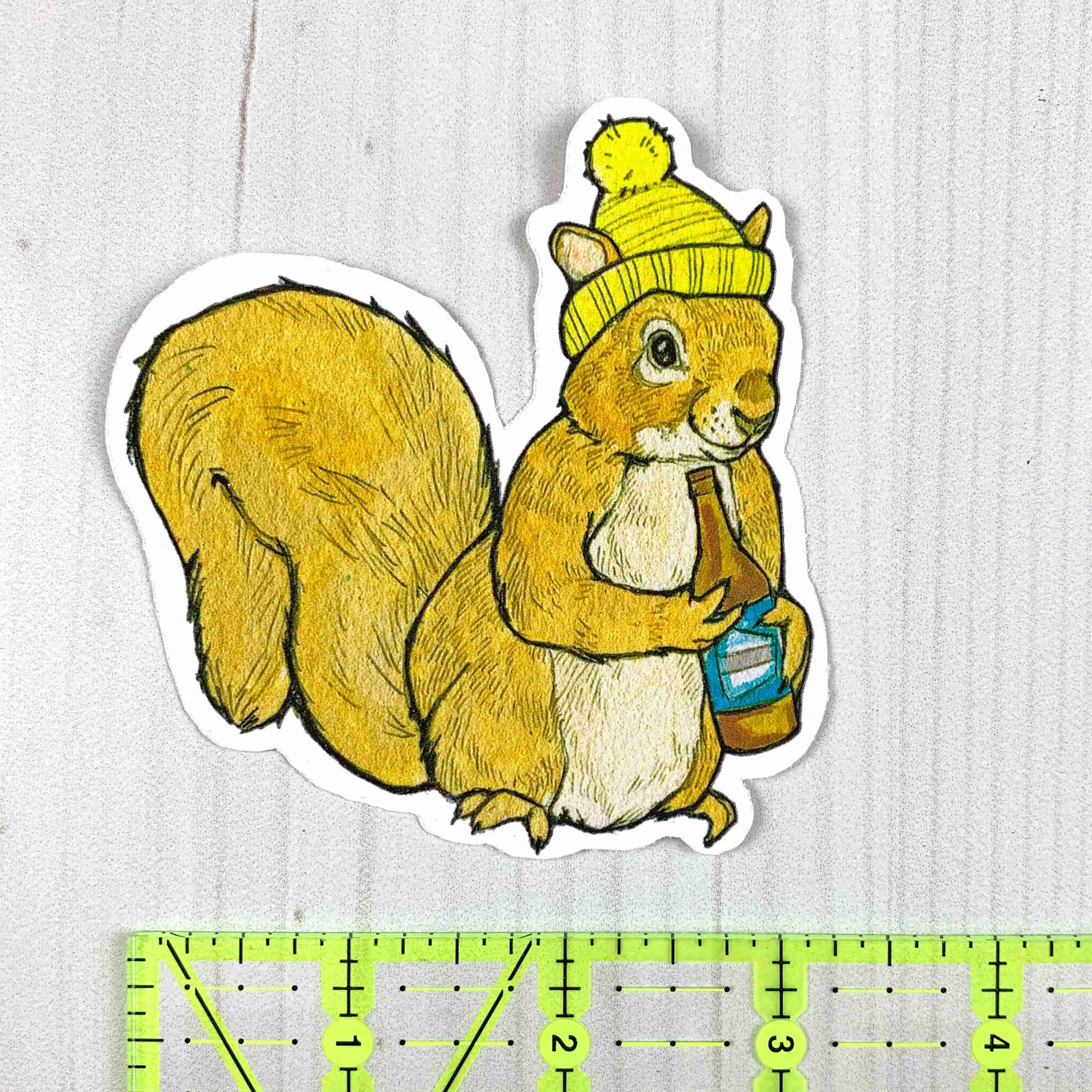 Beer Squirrel Vinyl Sticker - Image 2