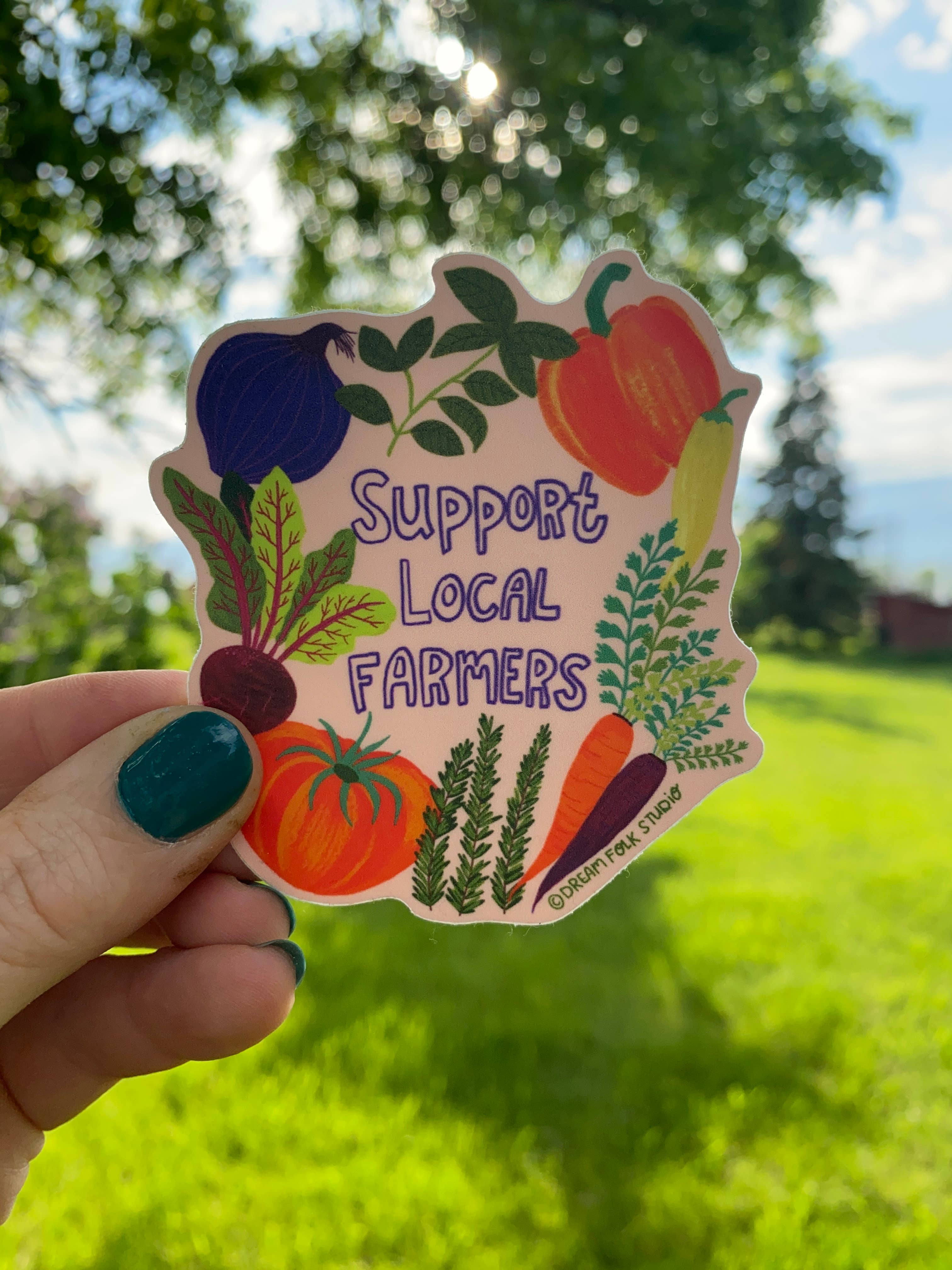 Support Local Farmers Sticker - Farmer's Market - Vegetables - Image 2