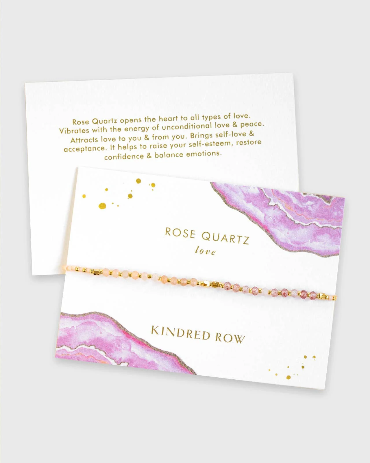 Rose Quartz Healing Gemstone Stacking Bracelet - Image 2