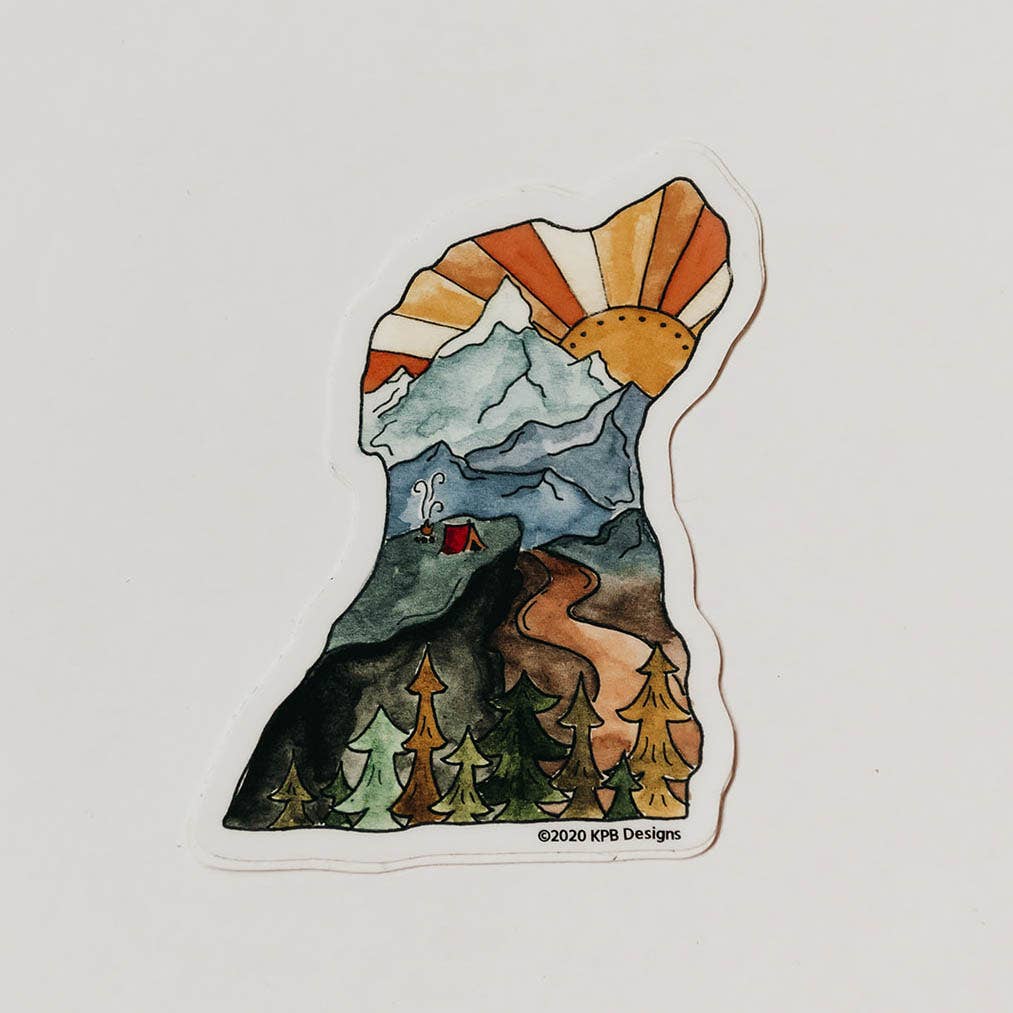 Dog Mountain Vinyl Sticker (3x3in) - Image 3