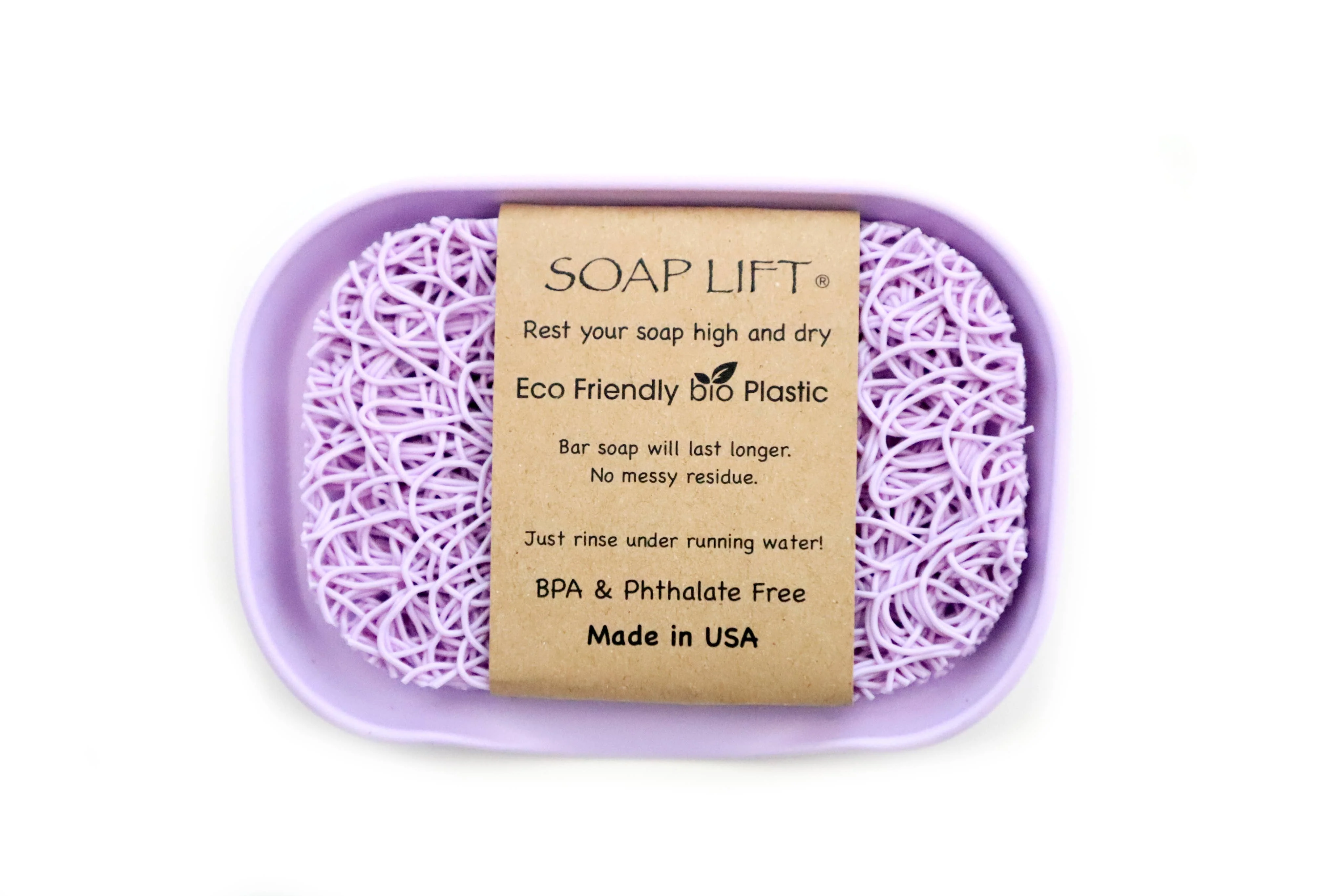Waterfall Soap Dish Set w/ Soap Lift Soap Saver - Lavender - Image 1