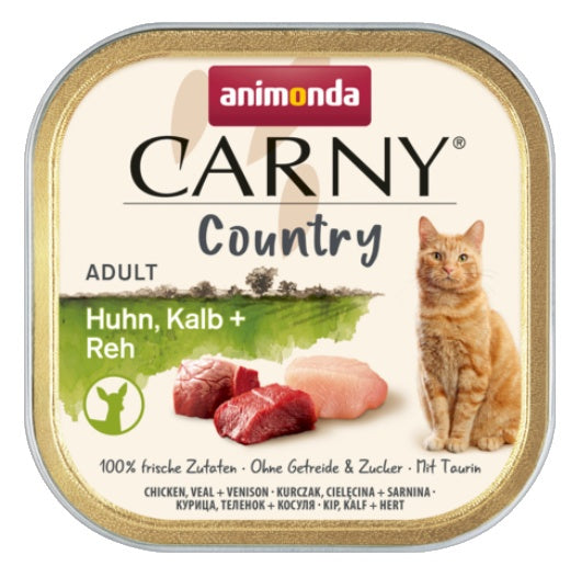 Animonda Carny Country Adult kurczak, cielęcina i sarnina - wiejska receptura w tackce 100 g - Image 1