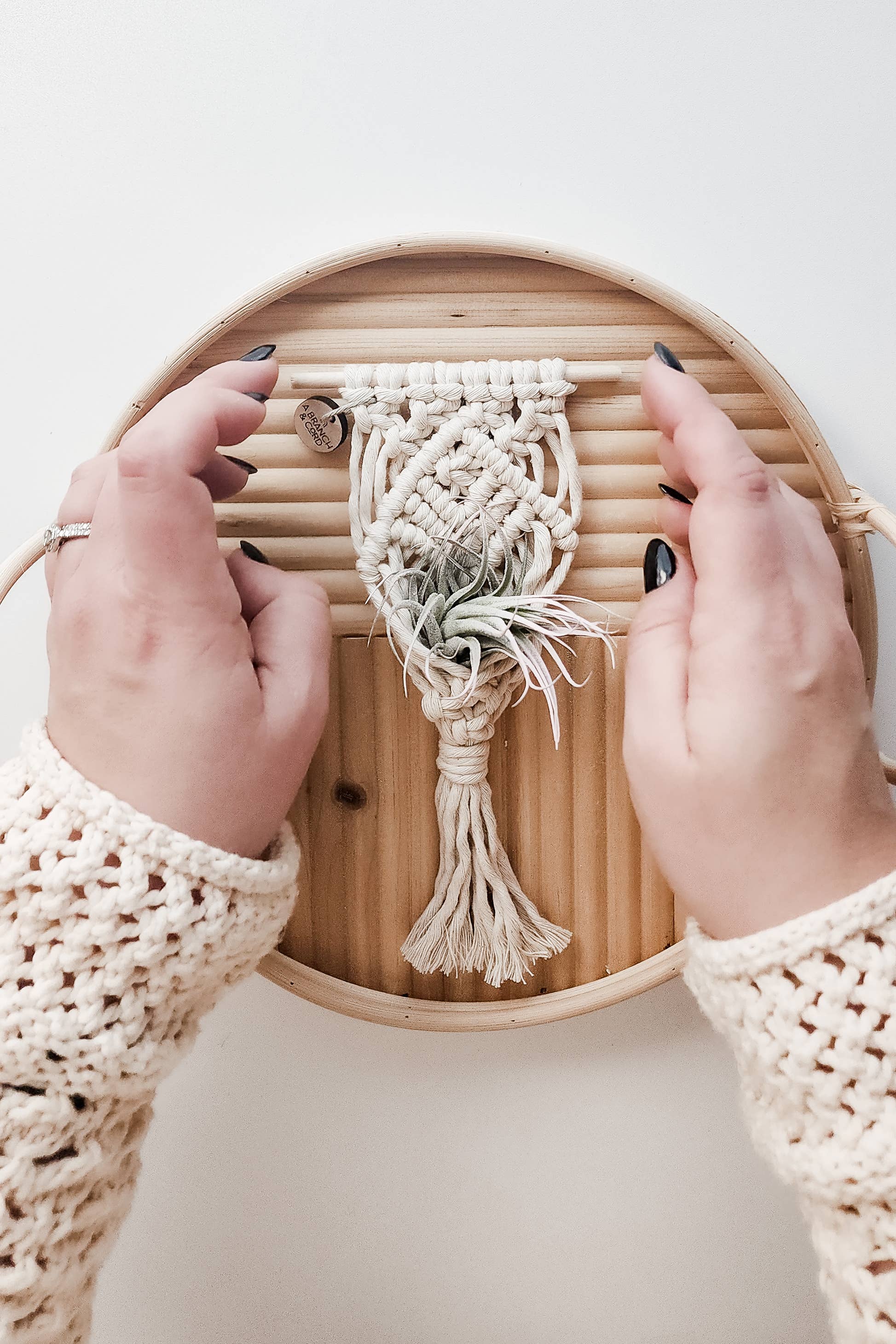 Mini Magnet Macrame Air Plant Holder - Image 1