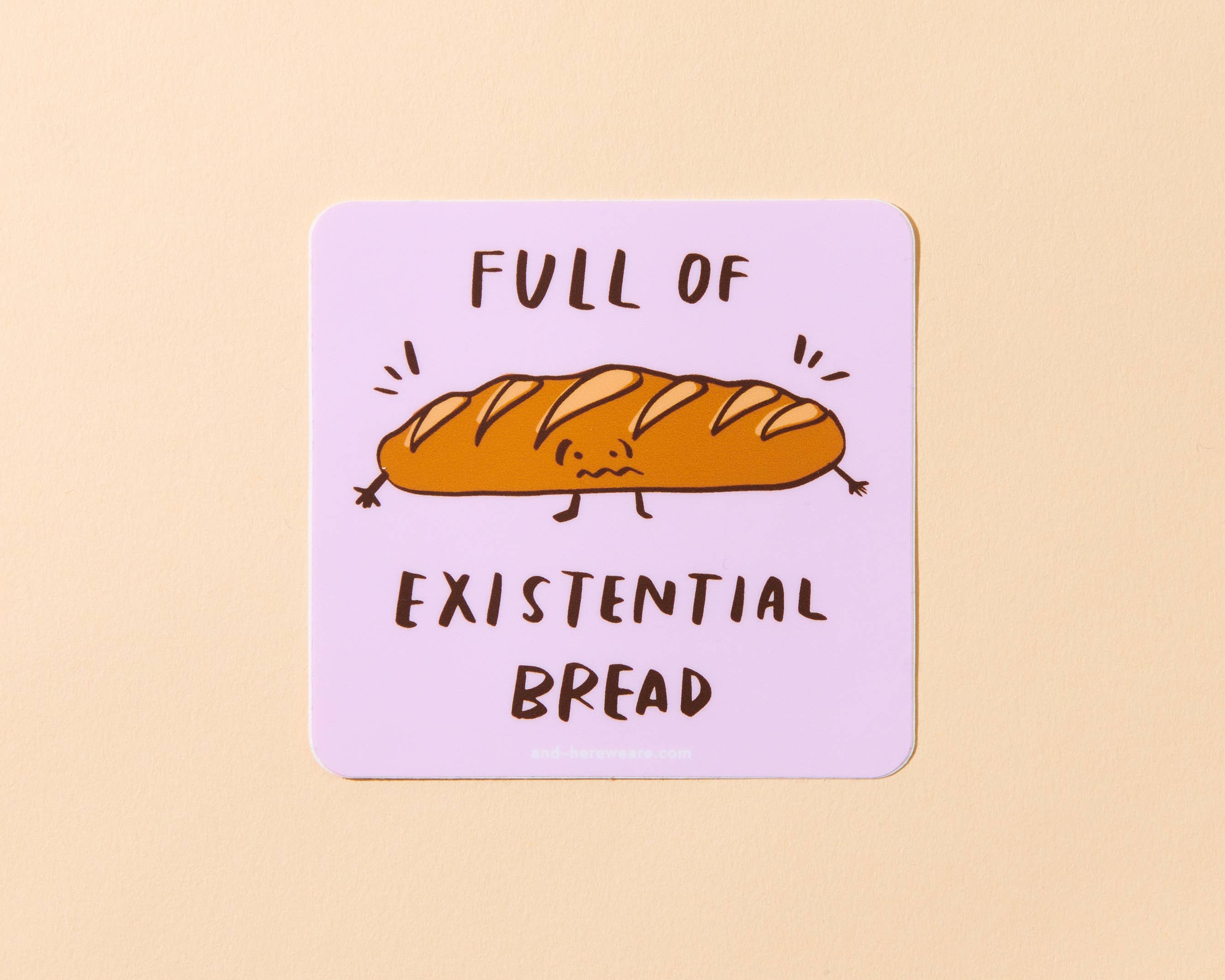 Existential Bread Vinyl Sticker - Pastry Lover Gift - Image 1