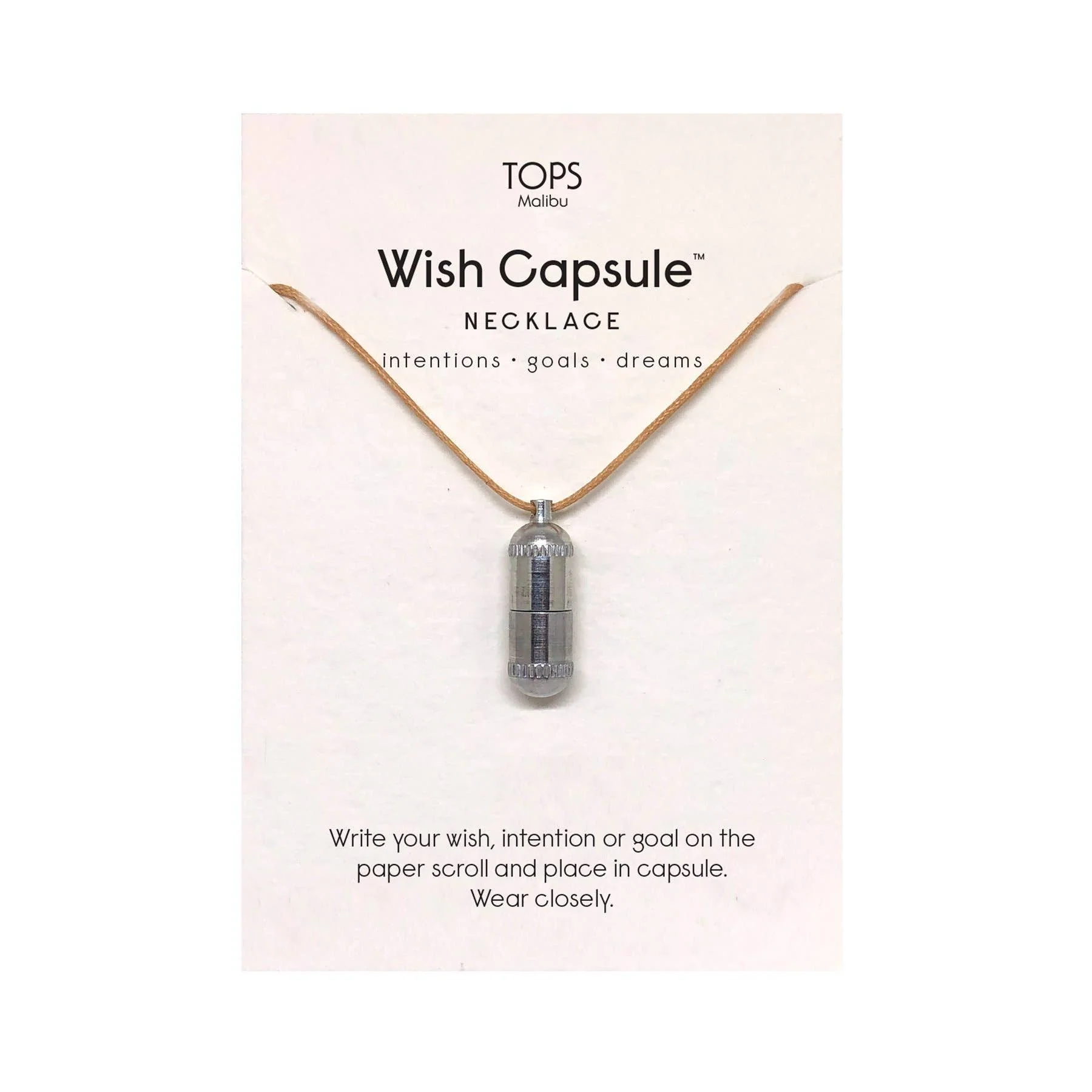 Wish Capsule Necklace w/ 3-Paper Scrolls - Silver Capsule - Image 2