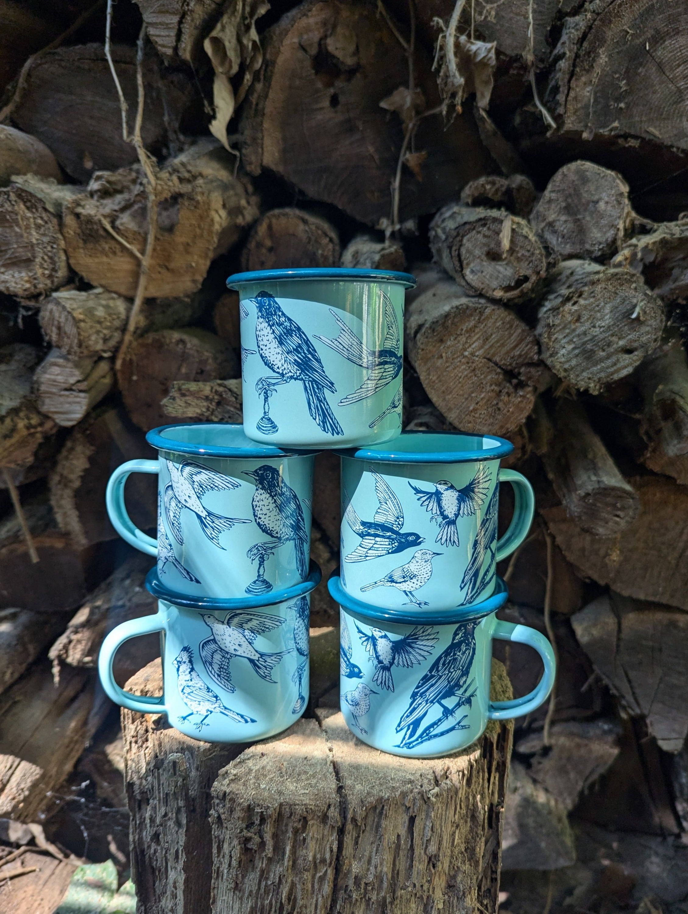 Enamel mug | blue birds - Image 3