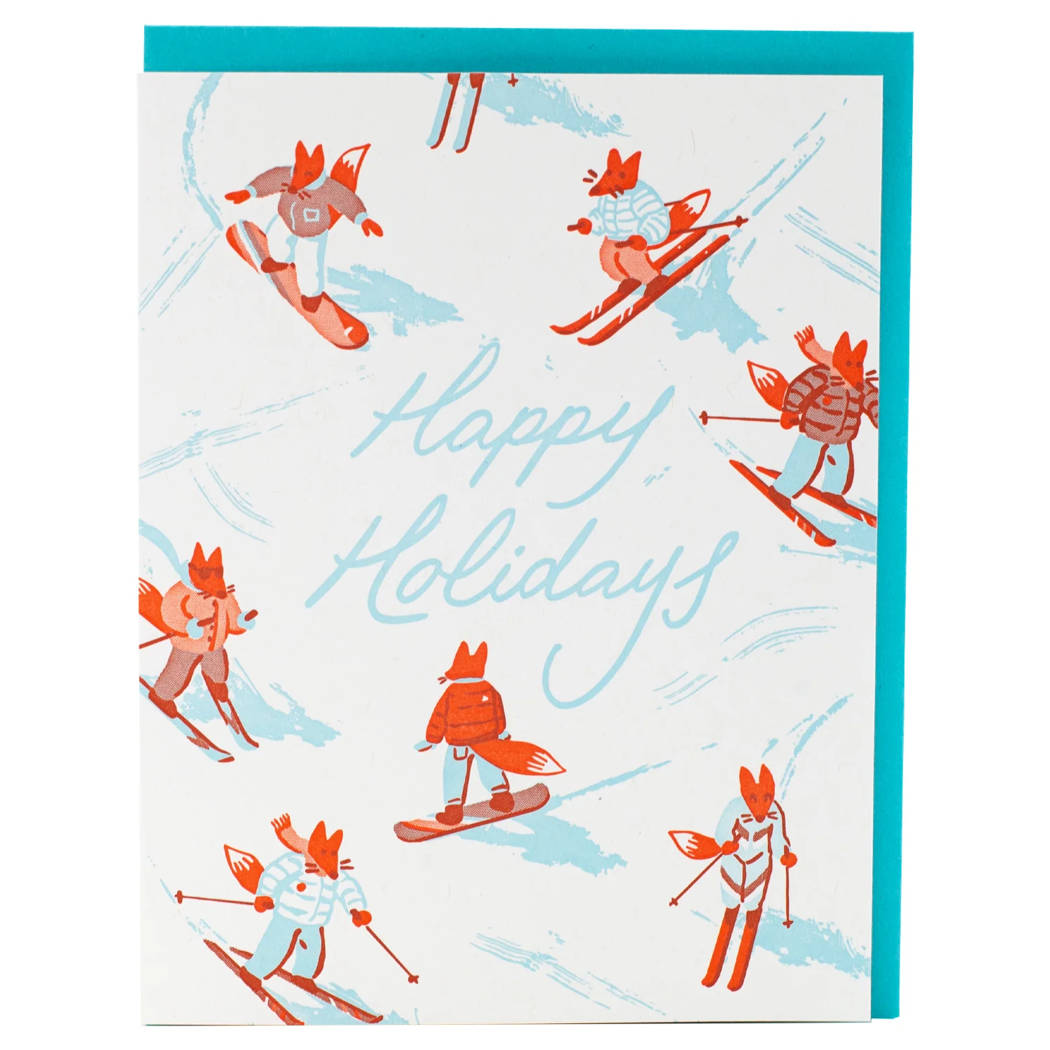 Alpine Foxes Holiday Card - Image 1