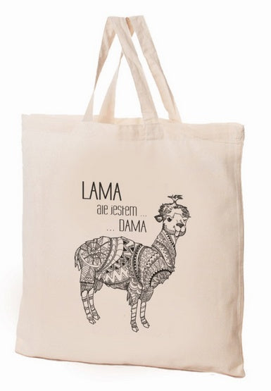 Torba bawełniana zwierzaki lama - poszerzane dno 10 cm - Image 1