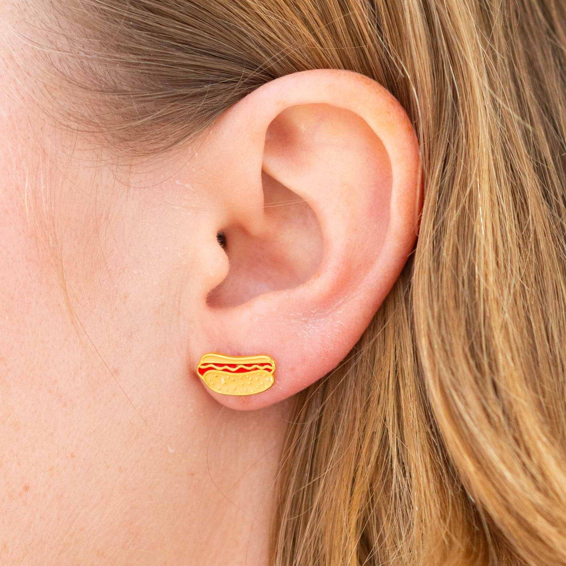 Hot Dog Enamel Earrings - Image 2
