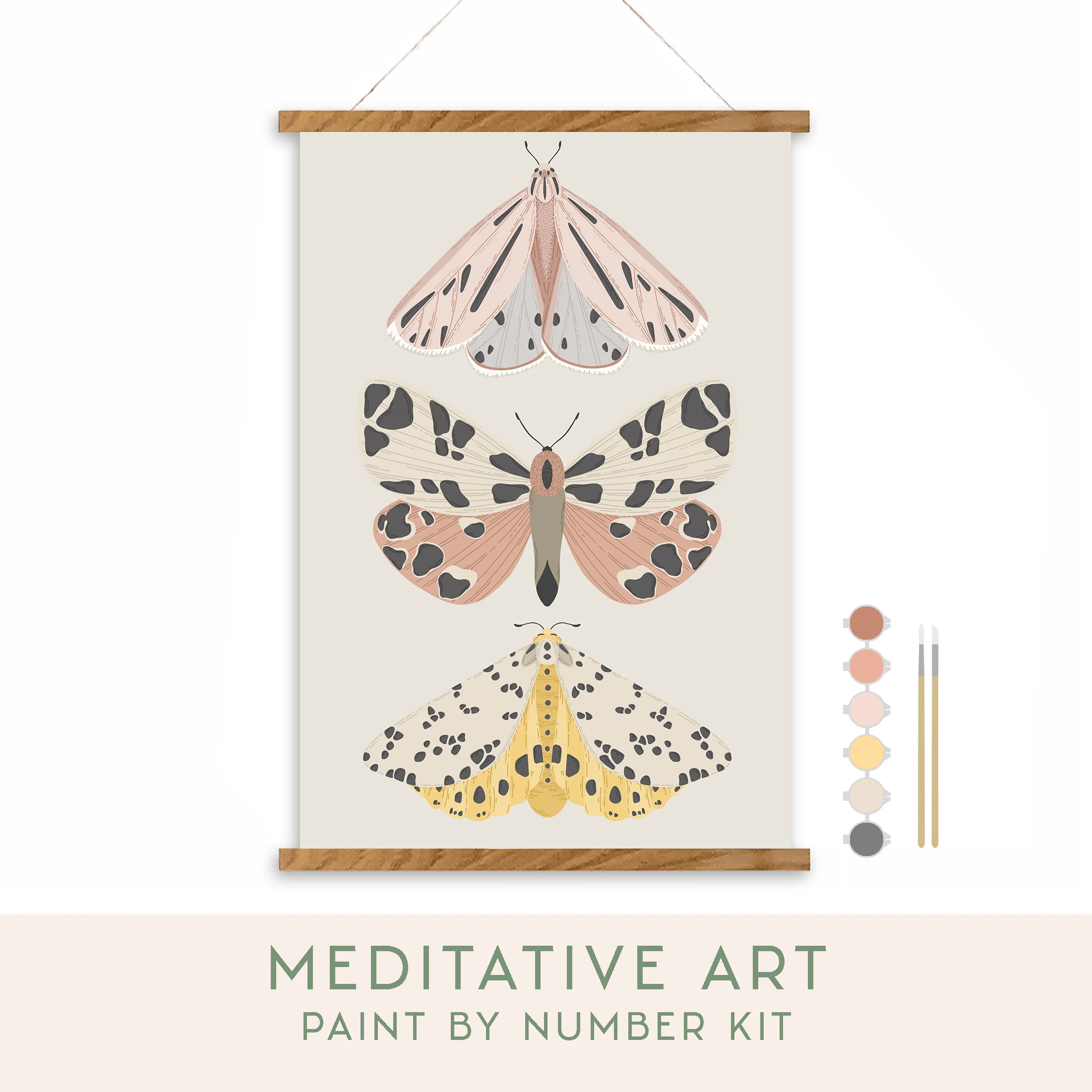 Vintage Butterflies Meditative Art Paint by Number Kit - Image 1