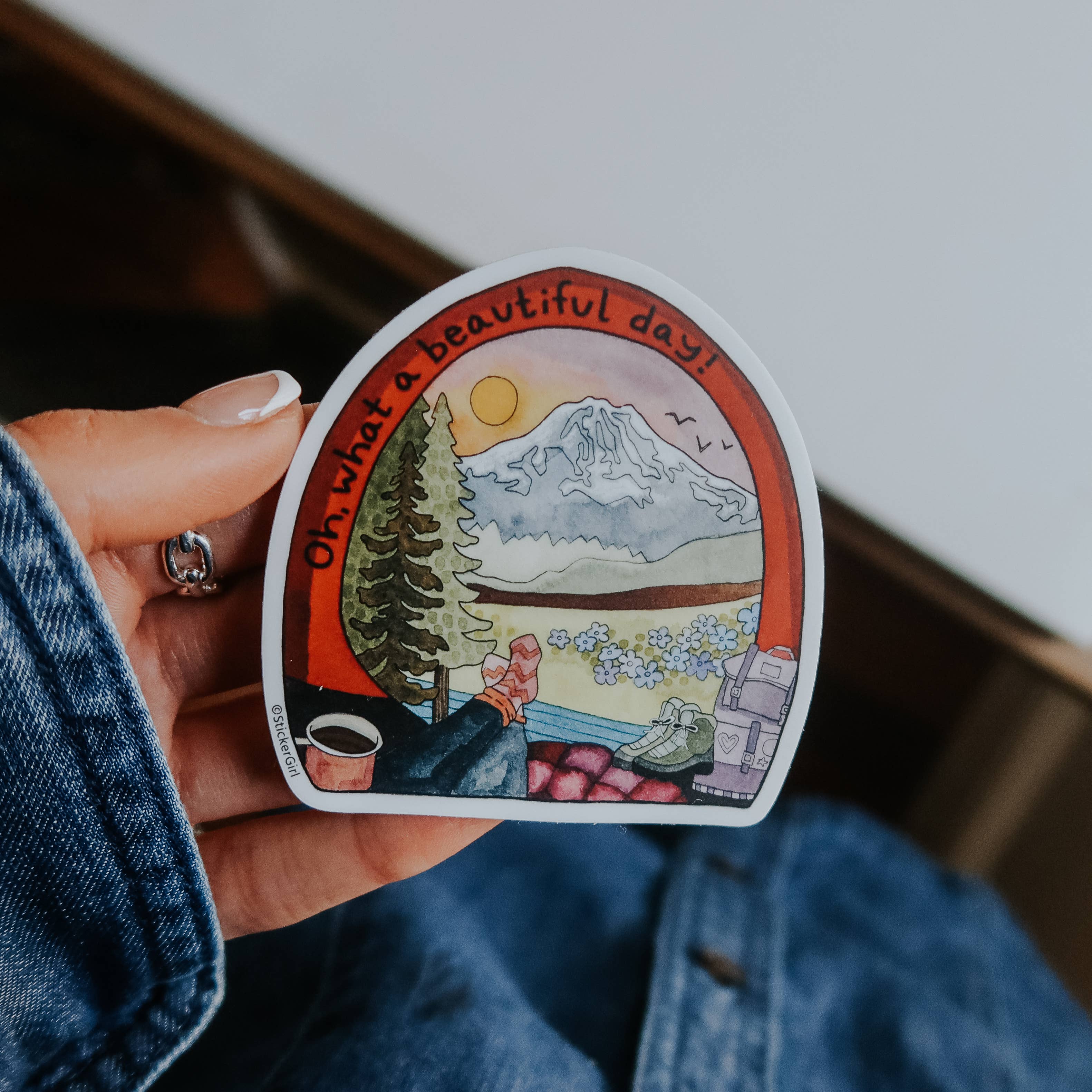 Beautiful Day Tent Vinyl Sticker - Image 2