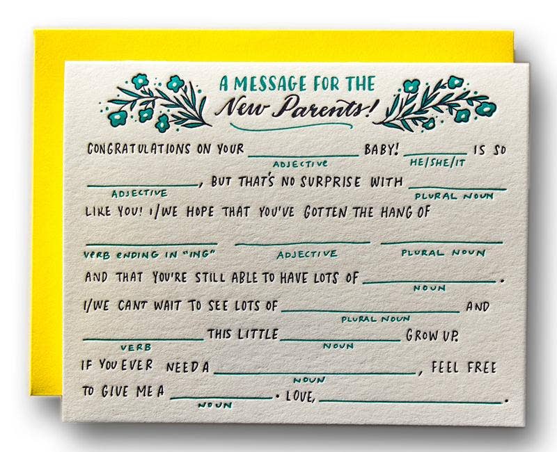 Baby Fill In Blank New Baby Card - Image 1
