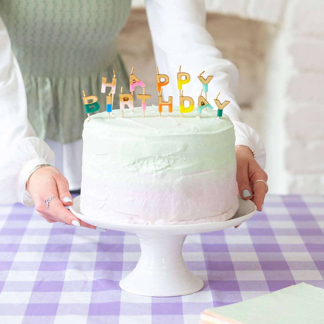 Rainbow Happy Birthday Candles | Cake Candle | - Image 3