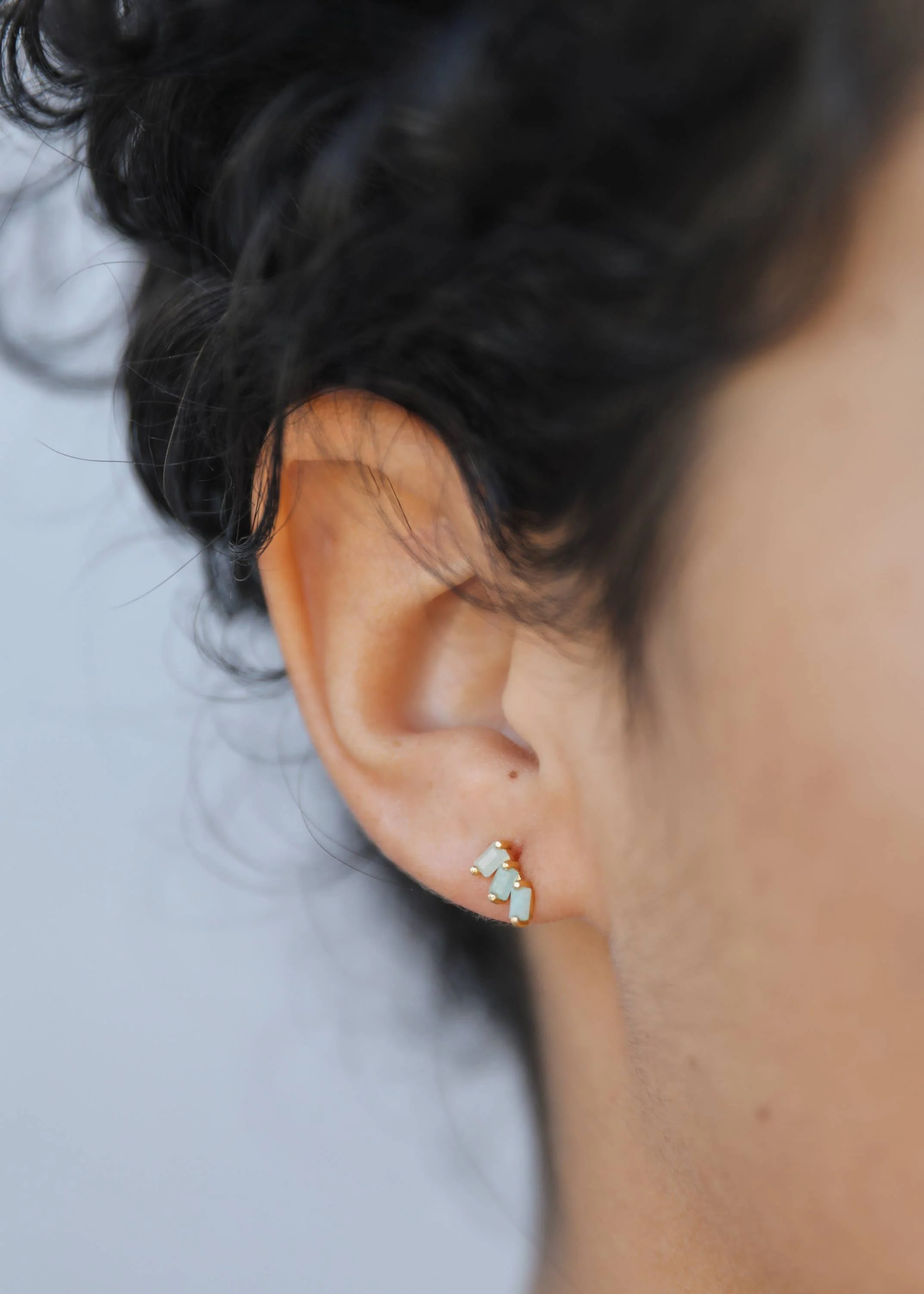 Offset Trio - Amazonite - Earrings - Image 3