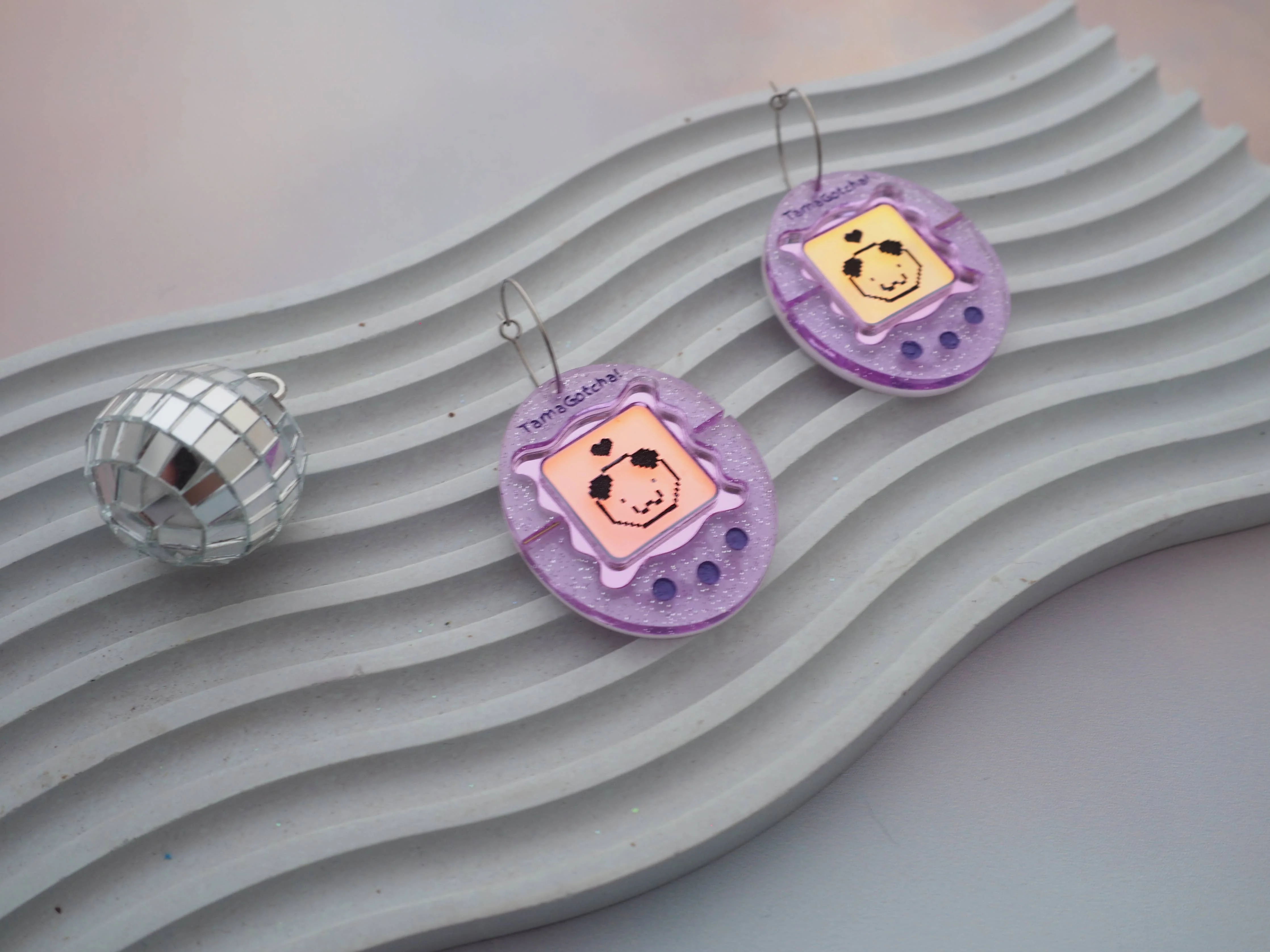 TamaGotcha! Inspired Acrylic Earrings - Image 2
