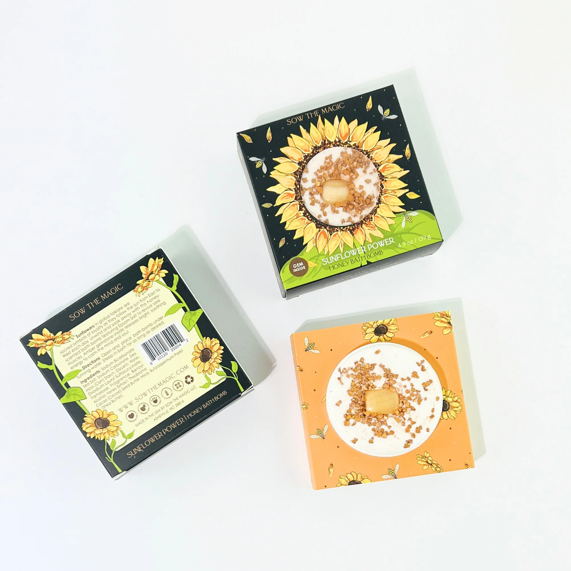 Sunflower Power Honey Bath Bomb with Amber - Image 2