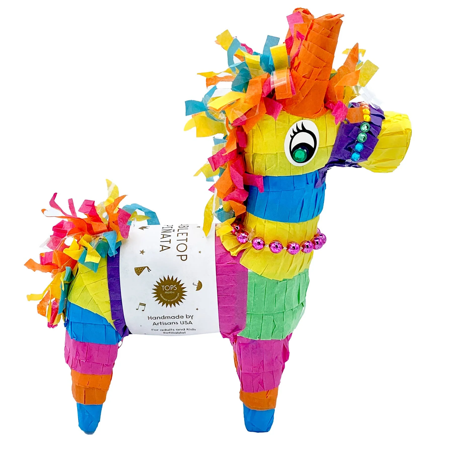 Refillable 8″ Tabletop Piñata – Donkey – Assorted Colors