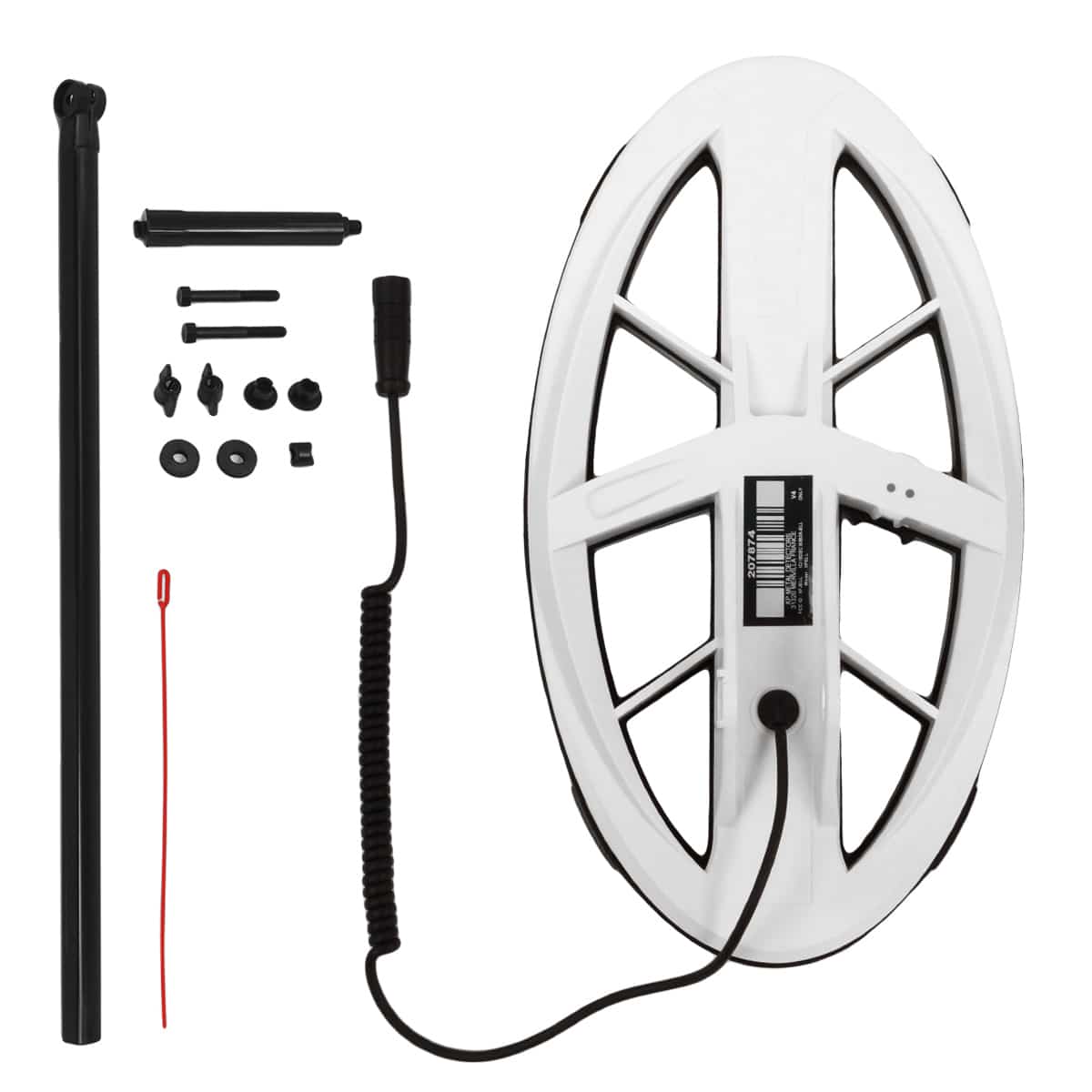 XP Deus 9.5" x 5" Elliptical DD HF Search Coil with Cover, Lower Shaft & Parts - Image 1