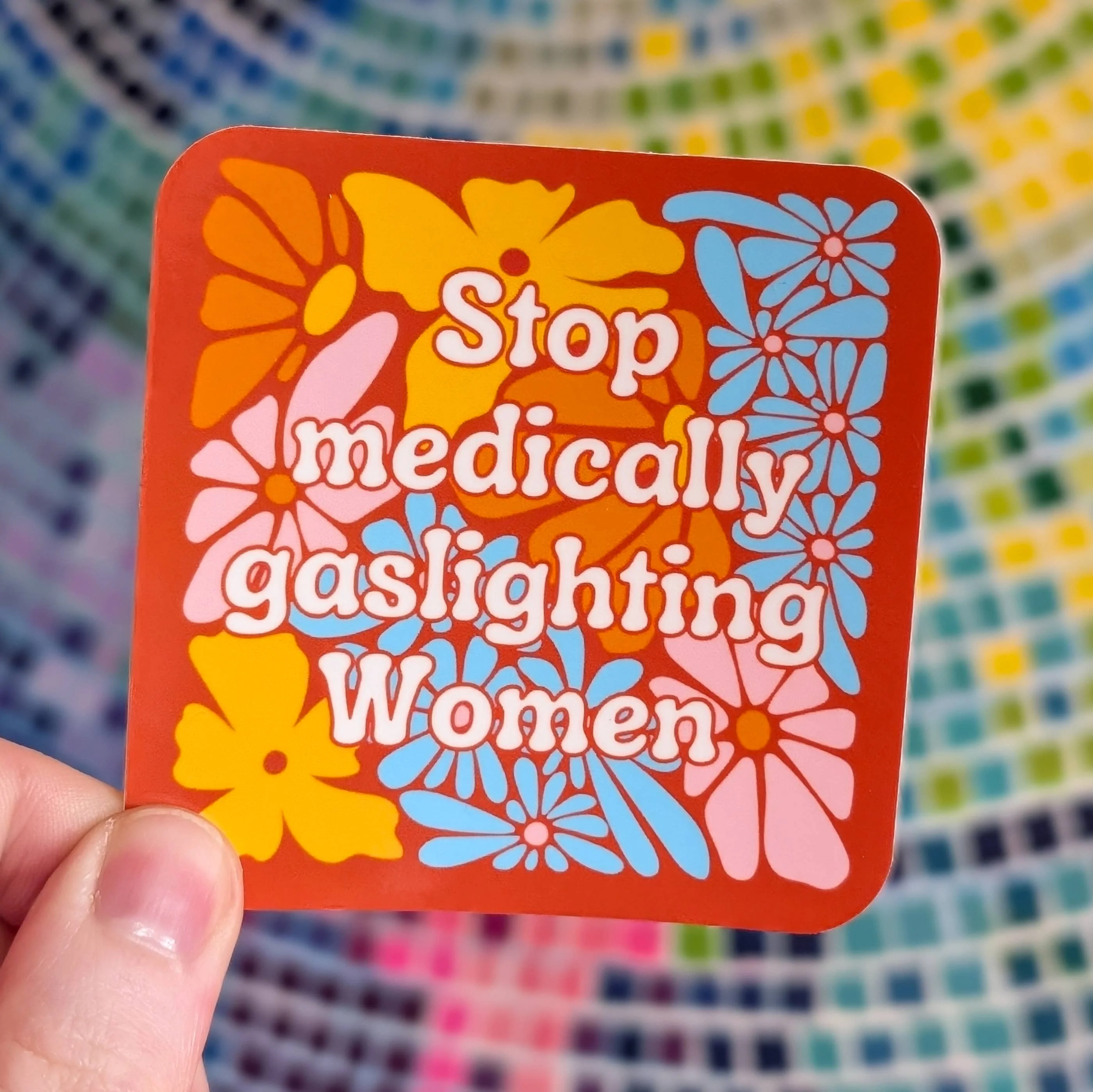 Stop gaslighting women sticker retro Healthcare womens - Image 1