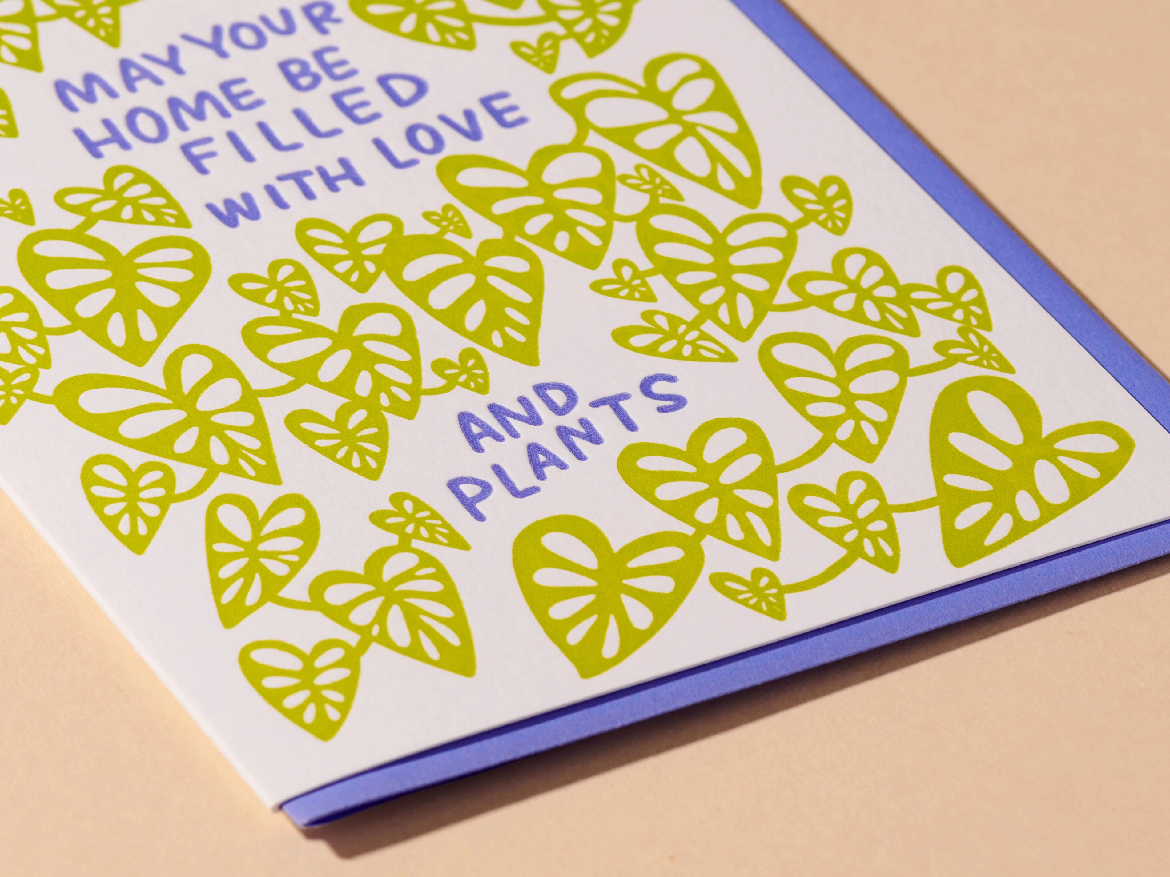 Love and Plants Letterpress Housewarming Card - Image 2