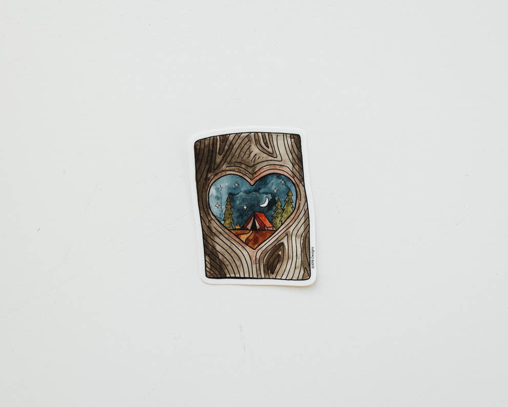 Tree Stump Heart Vinyl Sticker