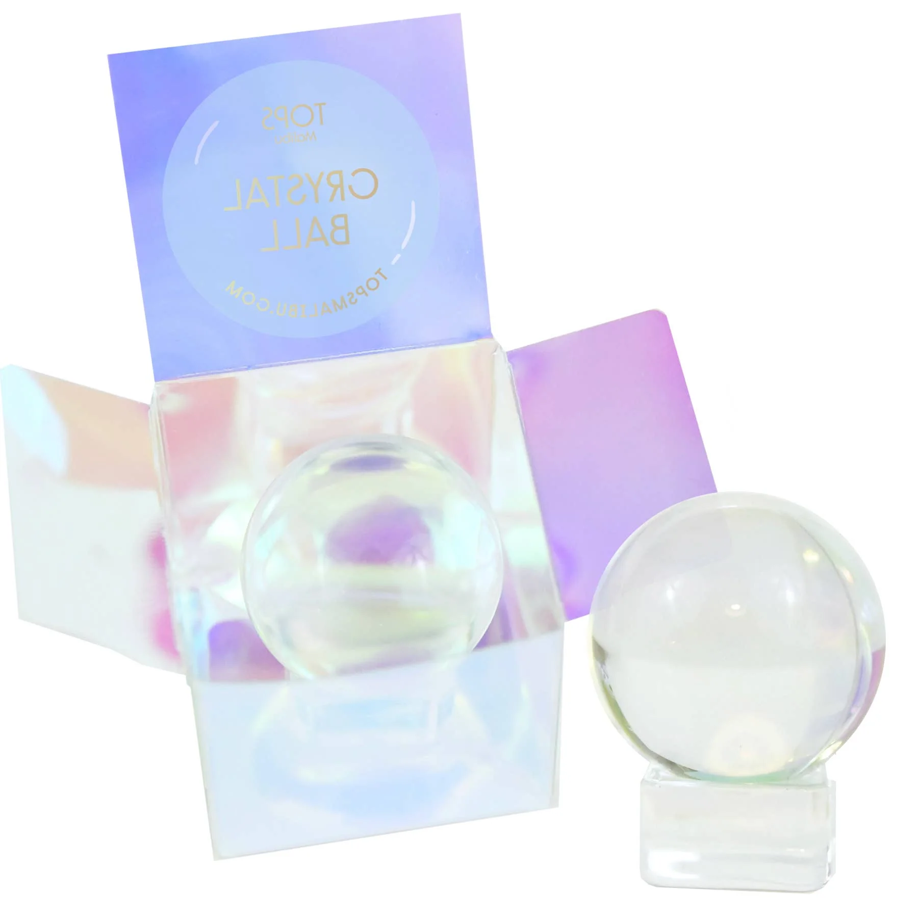 Glass 2″ Crystal Ball w/ Gazing Instructions & Blank Paper