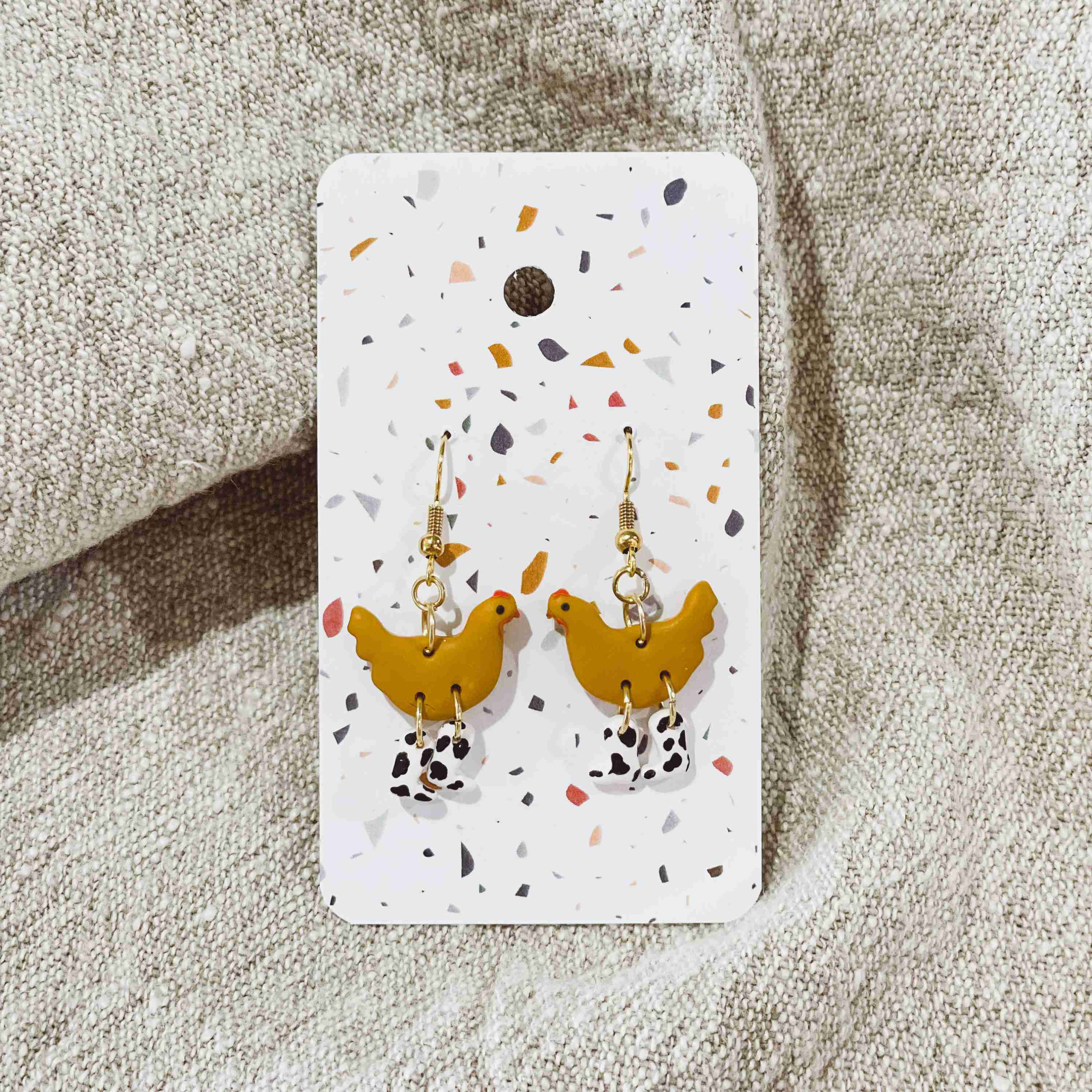 Chickens with Cowboy Boots Earrings - Image 1