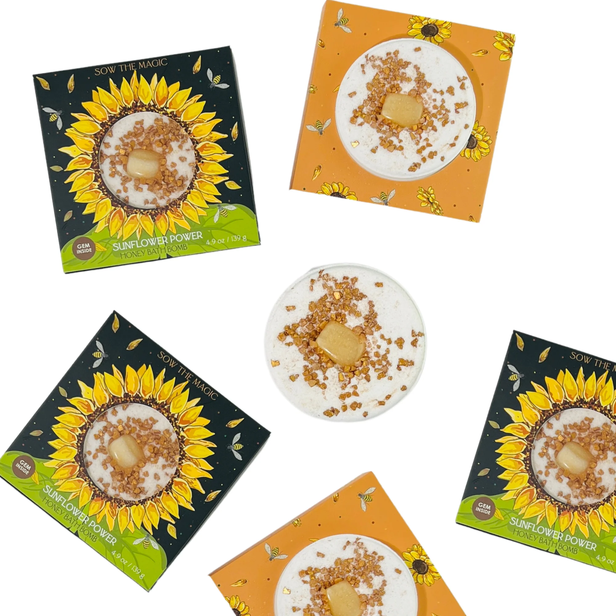 Sunflower Power Honey Bath Bomb with Amber - Image 3