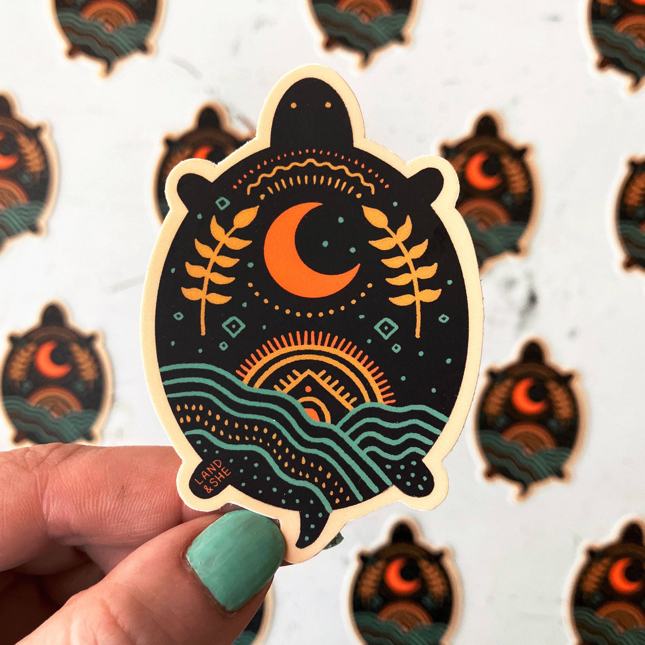 Moon Turtle Sticker - Image 1