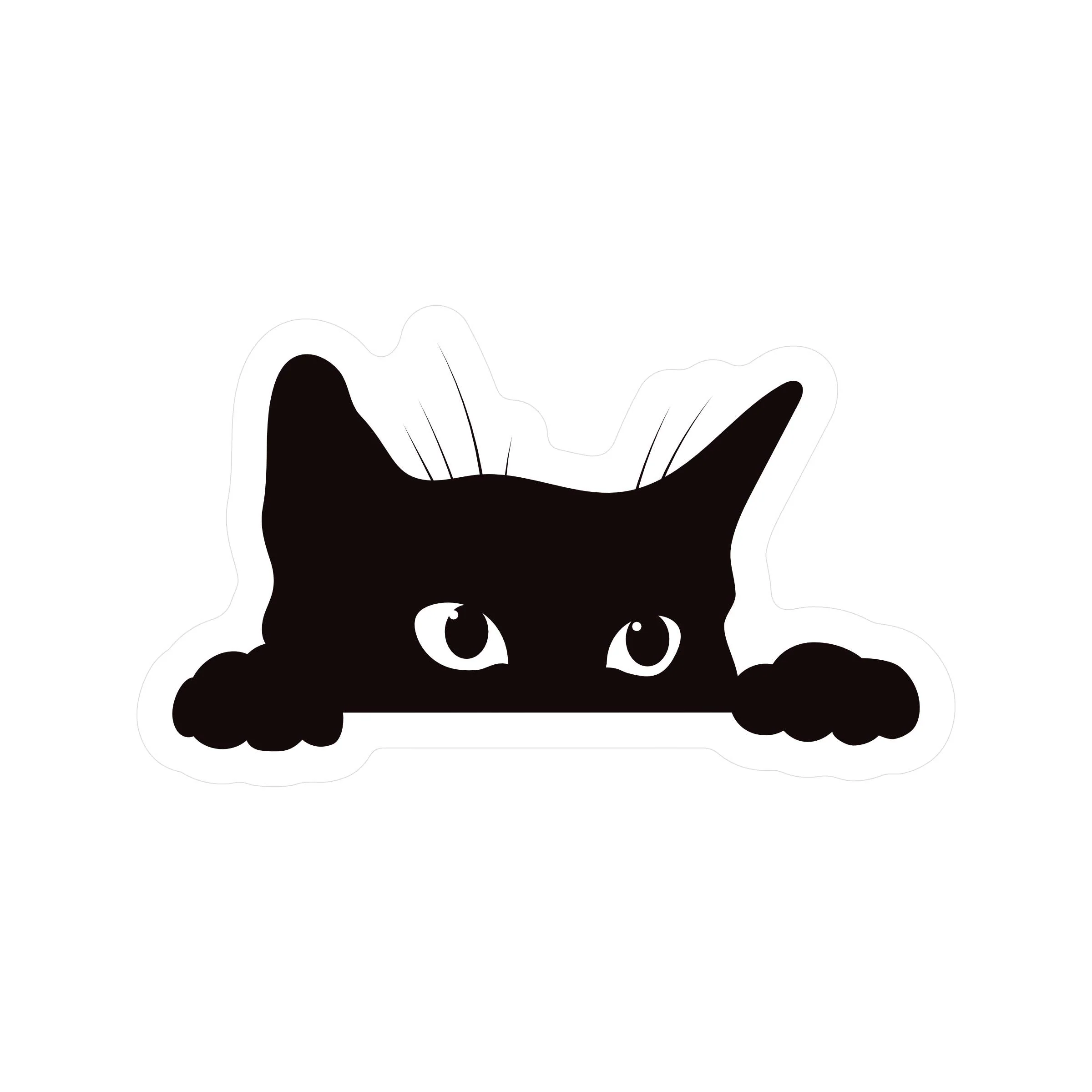 Sneaky Kitty Cat Cute Clear High Quality Vinyl Sticker - Image 1